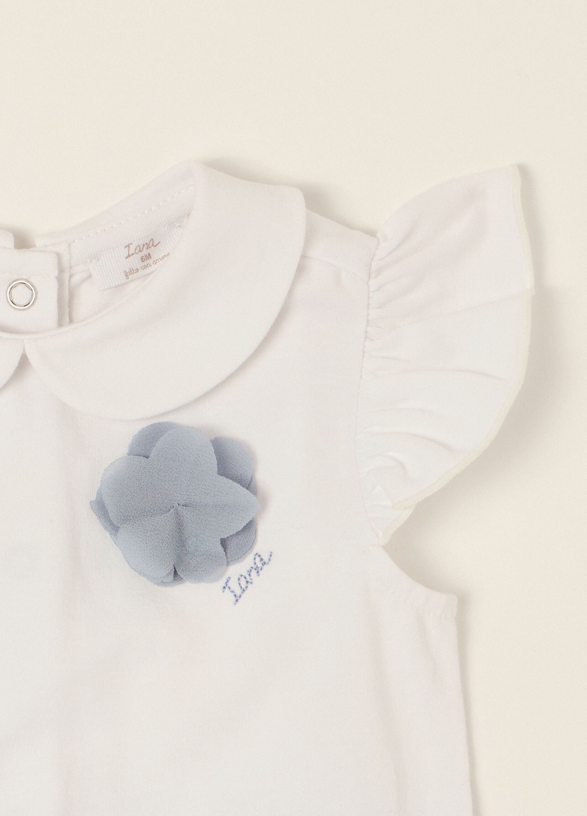 Pagliaccetto bianco e azzurro in cotone elasticizzato_2