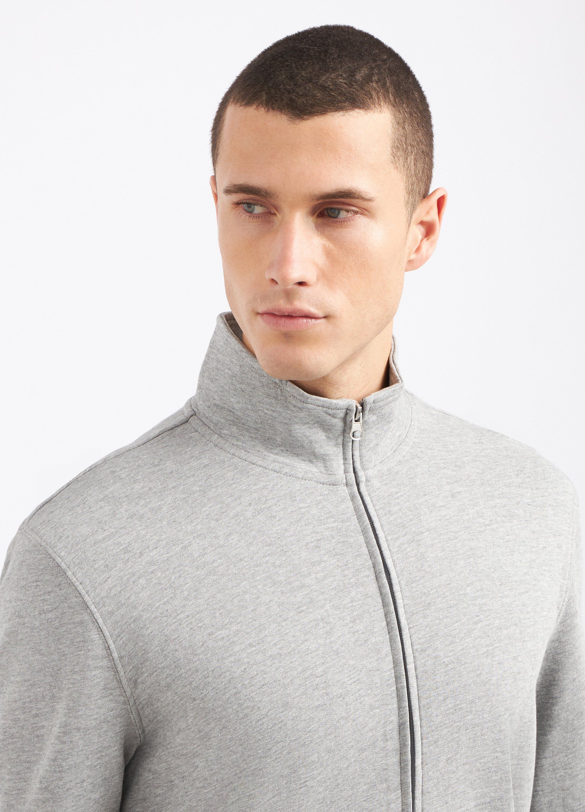 Felpa full zip in cotone uomo_2