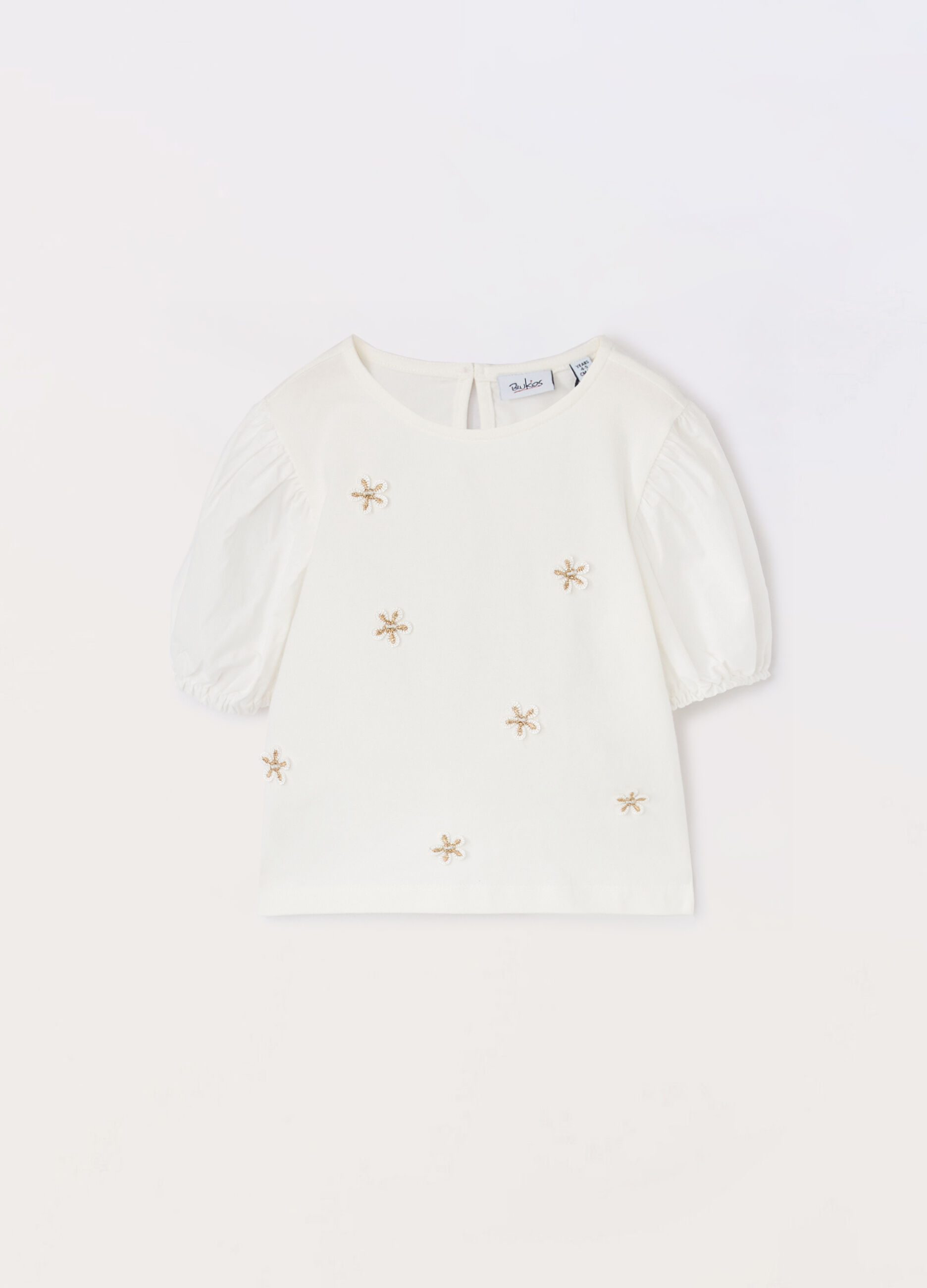 T-shirt in jersey di cotone stretch bambina_0