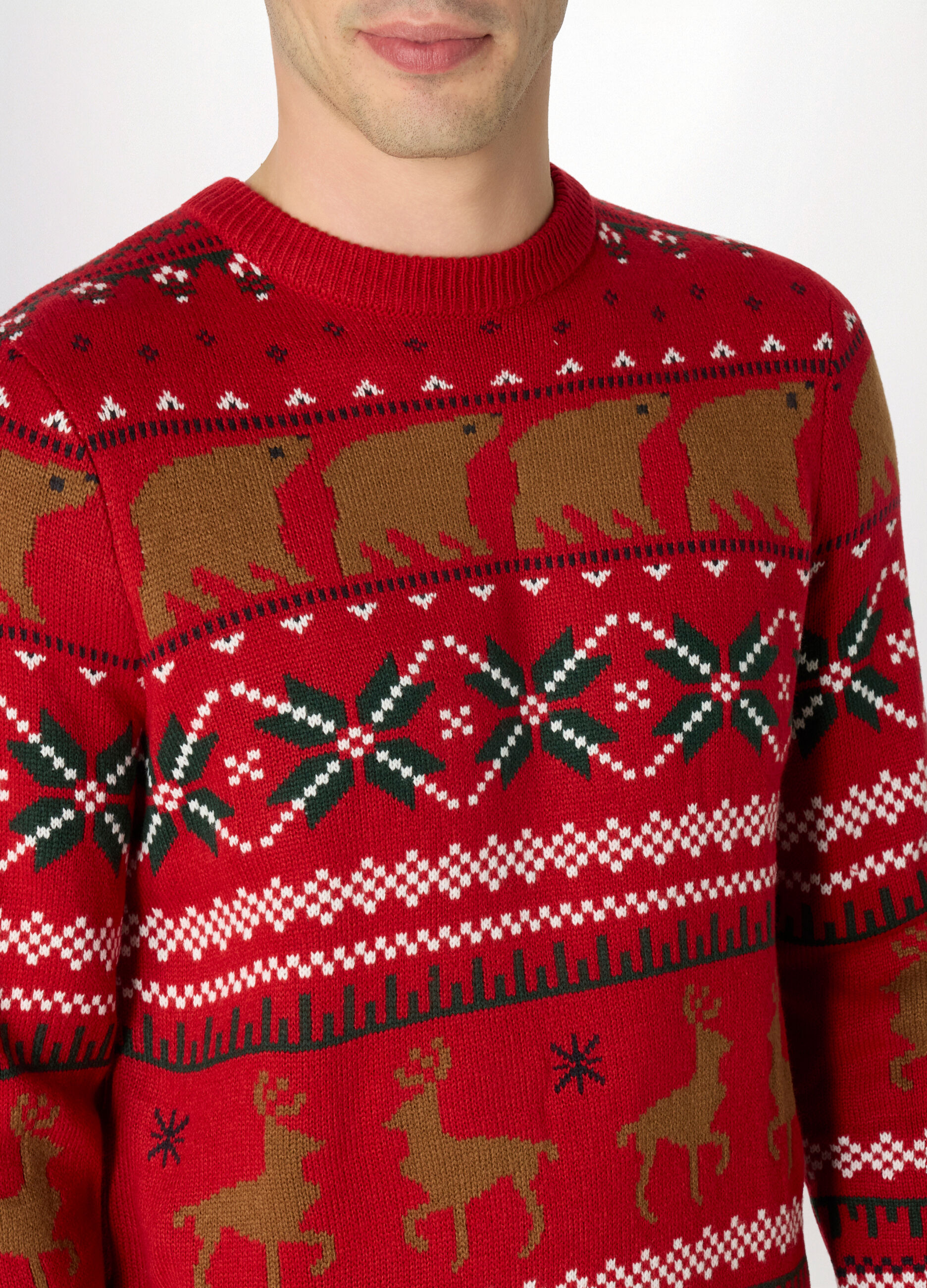 Maglione girocollo con decorazioni natalizie uomo_2