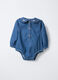 Body in chambray di puro cotone neonata_0