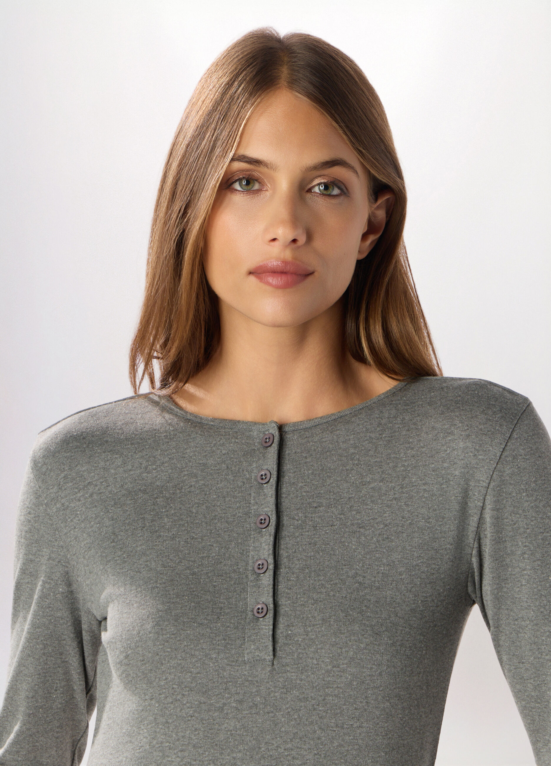 T-shirt in costina di cotone donna_2