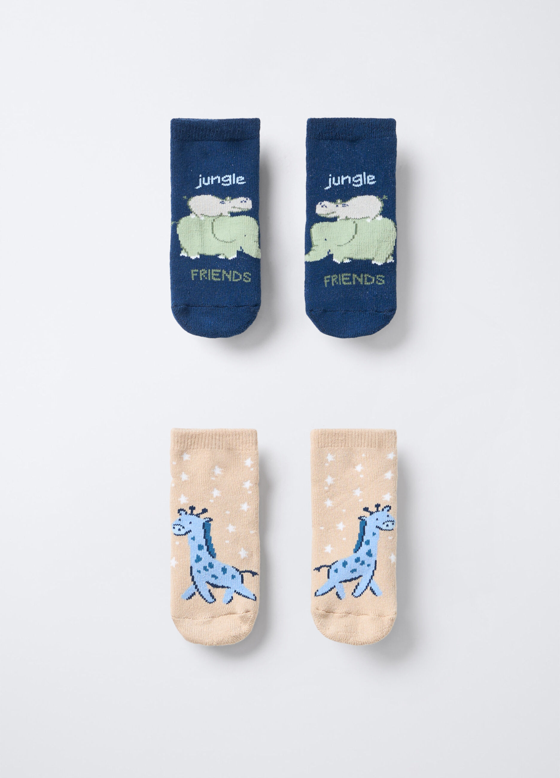 Pack 2 calze antiscivolo in spugna misto cotone _0