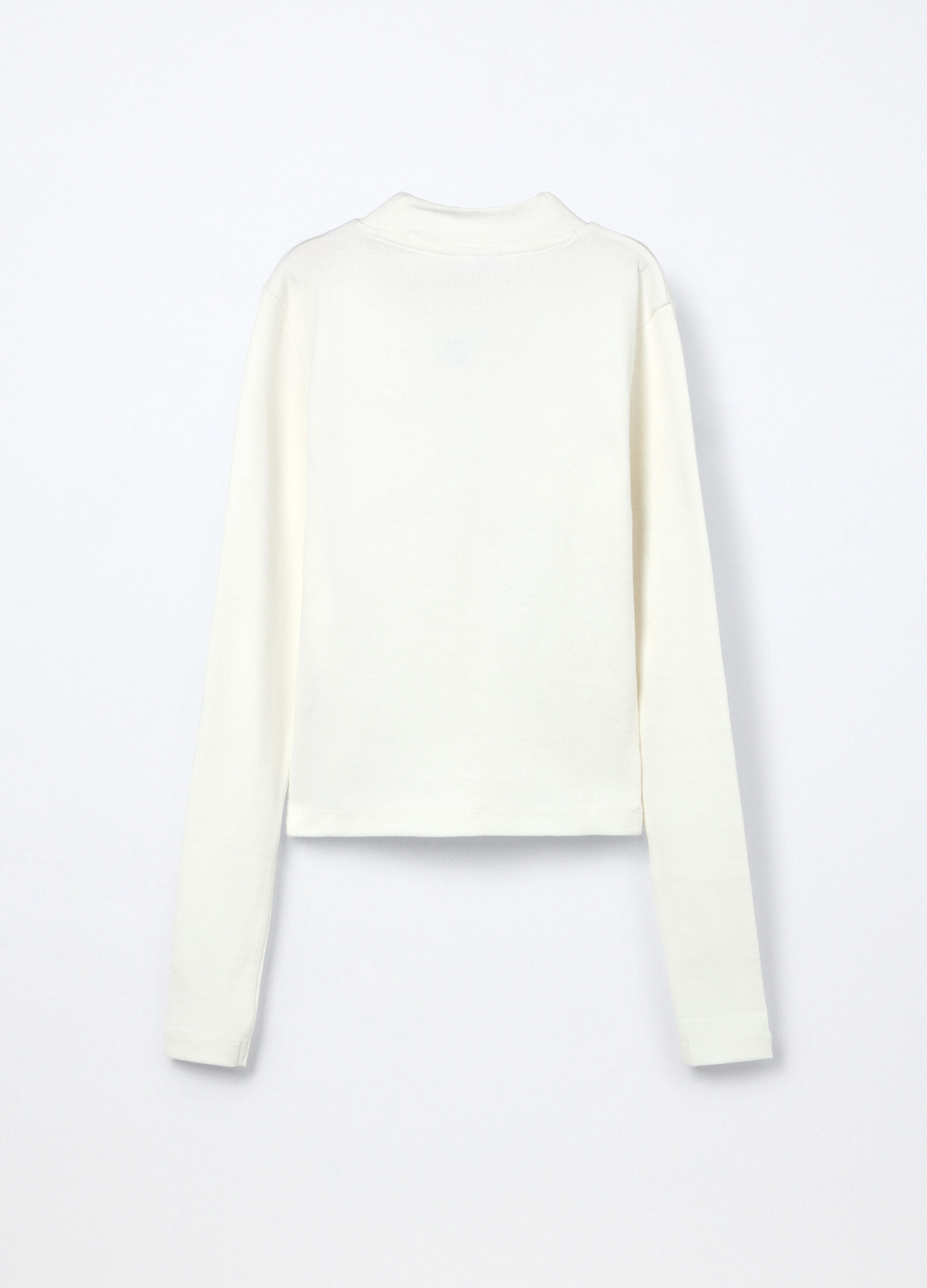 T-shirt in costina di cotone stretch ragazza_1