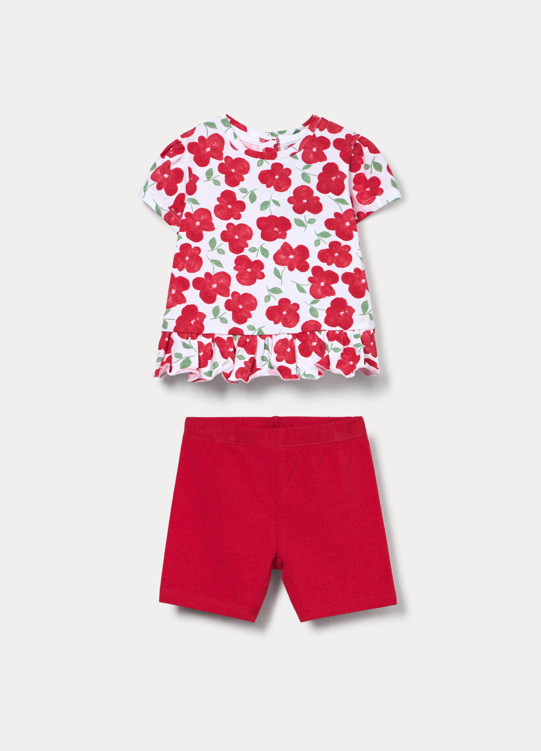 Jogging set in jersey di cotone stretch neonata_0