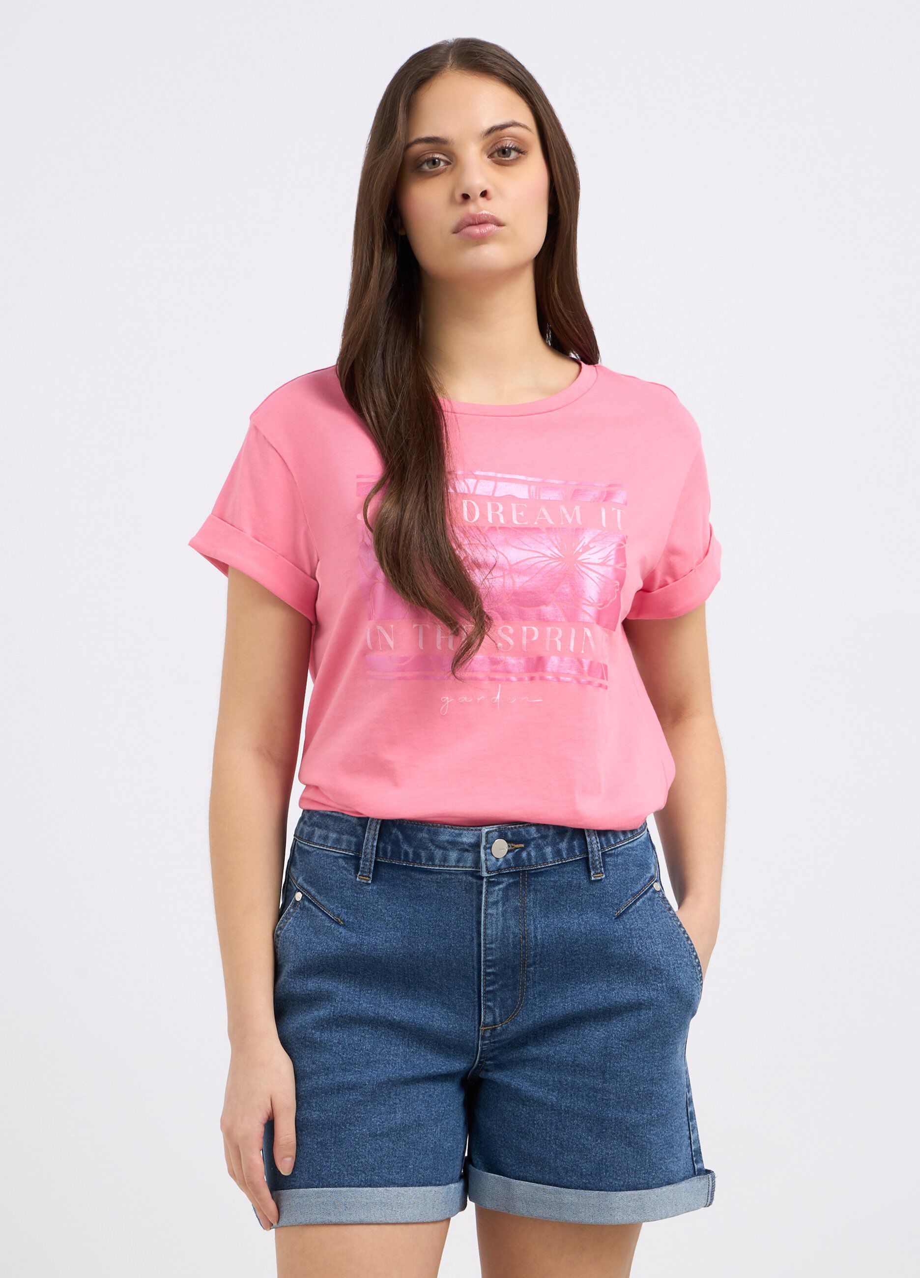 T-shirt in puro cotone donna_0