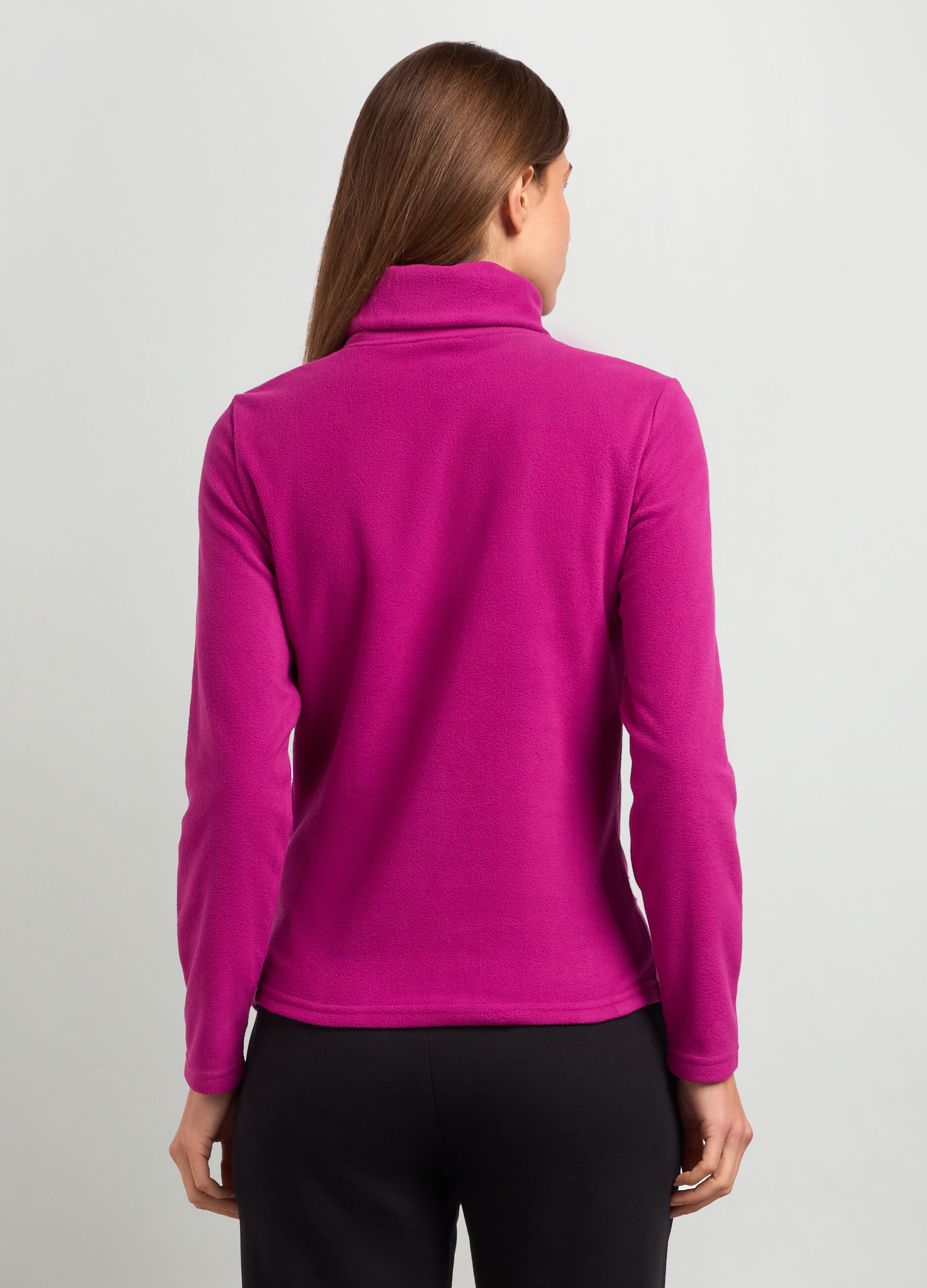 Felpa in pile a collo alto donna_1
