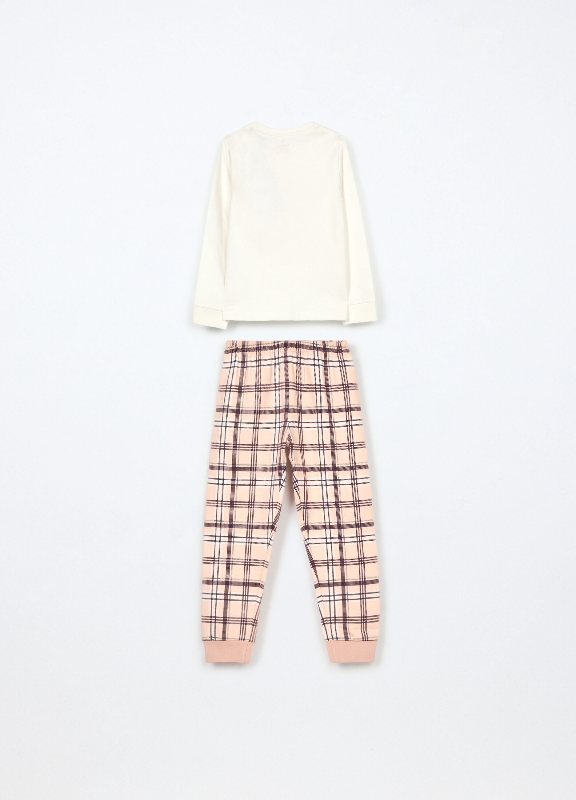 Set pigiama lungo in puro cotone fleece bambina_1