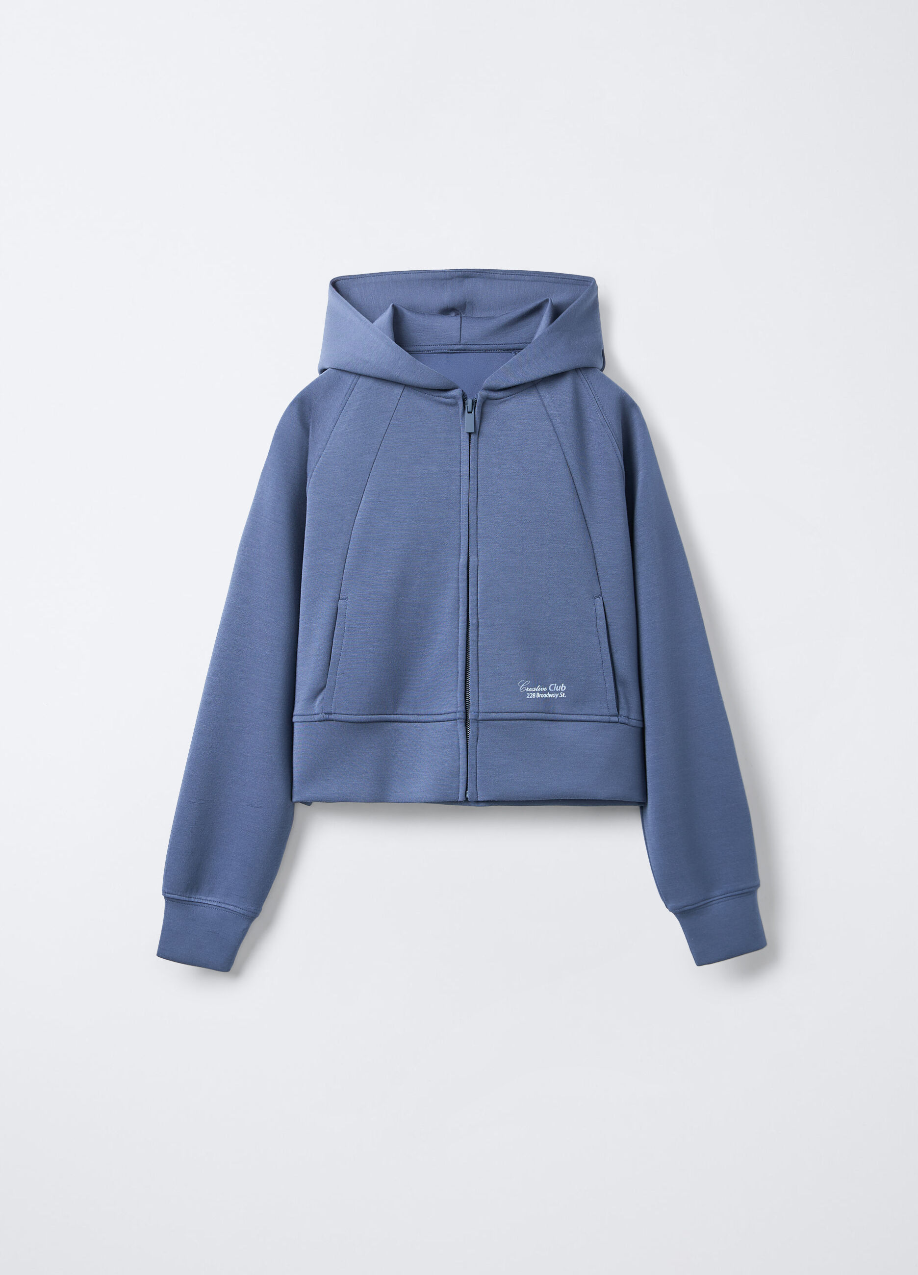 Felpa full zip in misto modal stretch ragazza_0