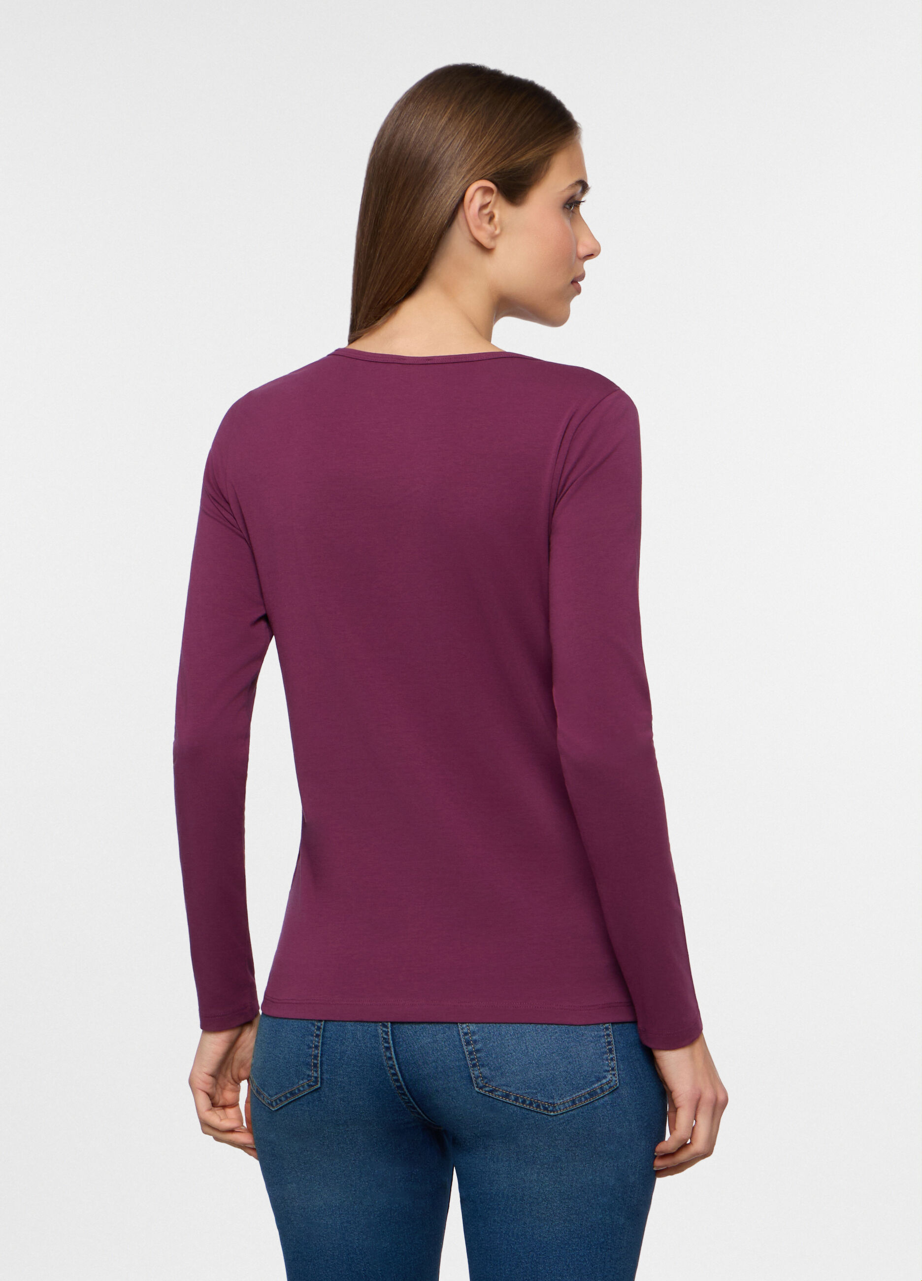 T-shirt girocollo stretch donna_0