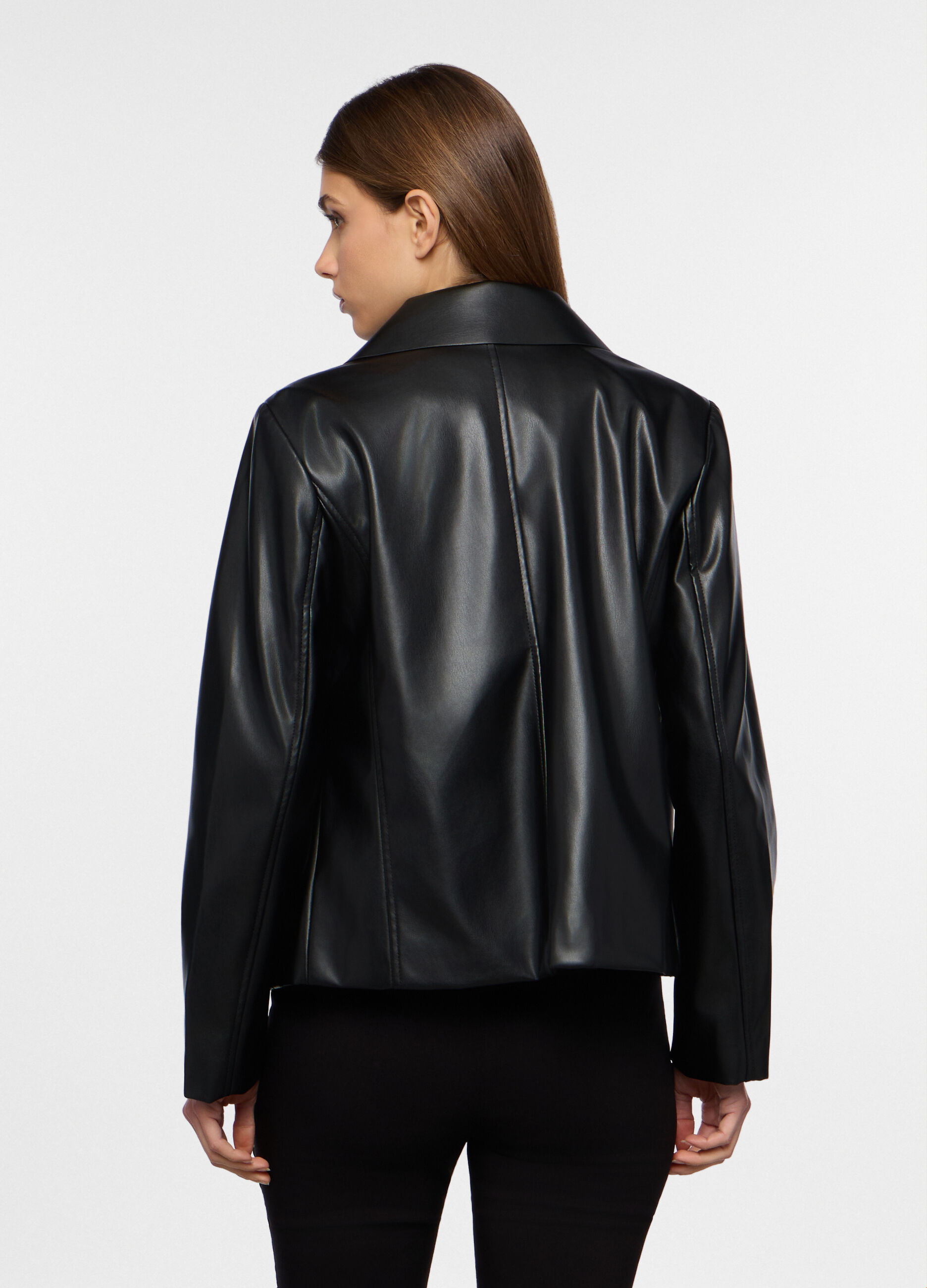 Giacca in eco pelle doppiopetto donna_1