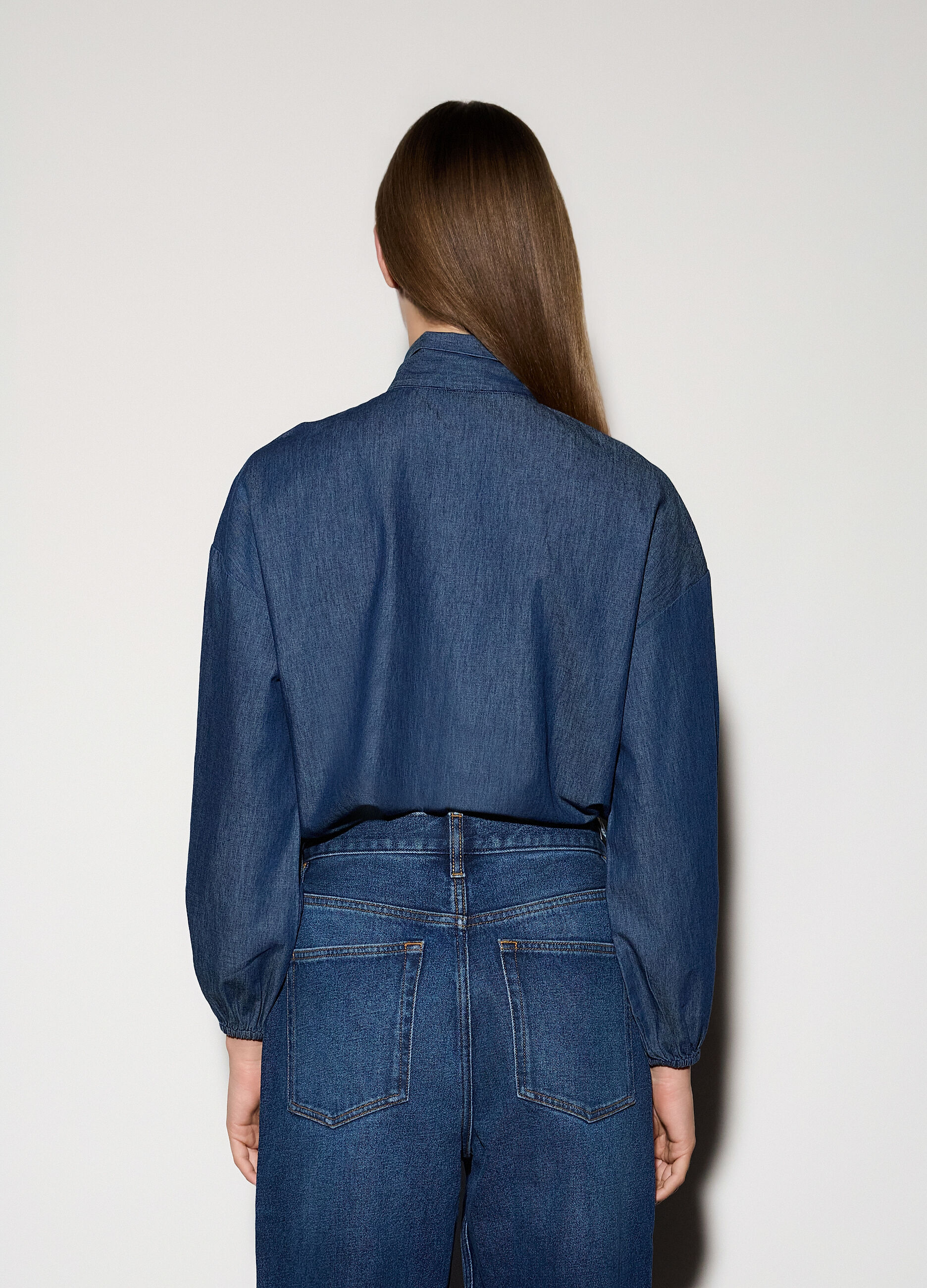 Camicia in chambray con fiocco donna_2