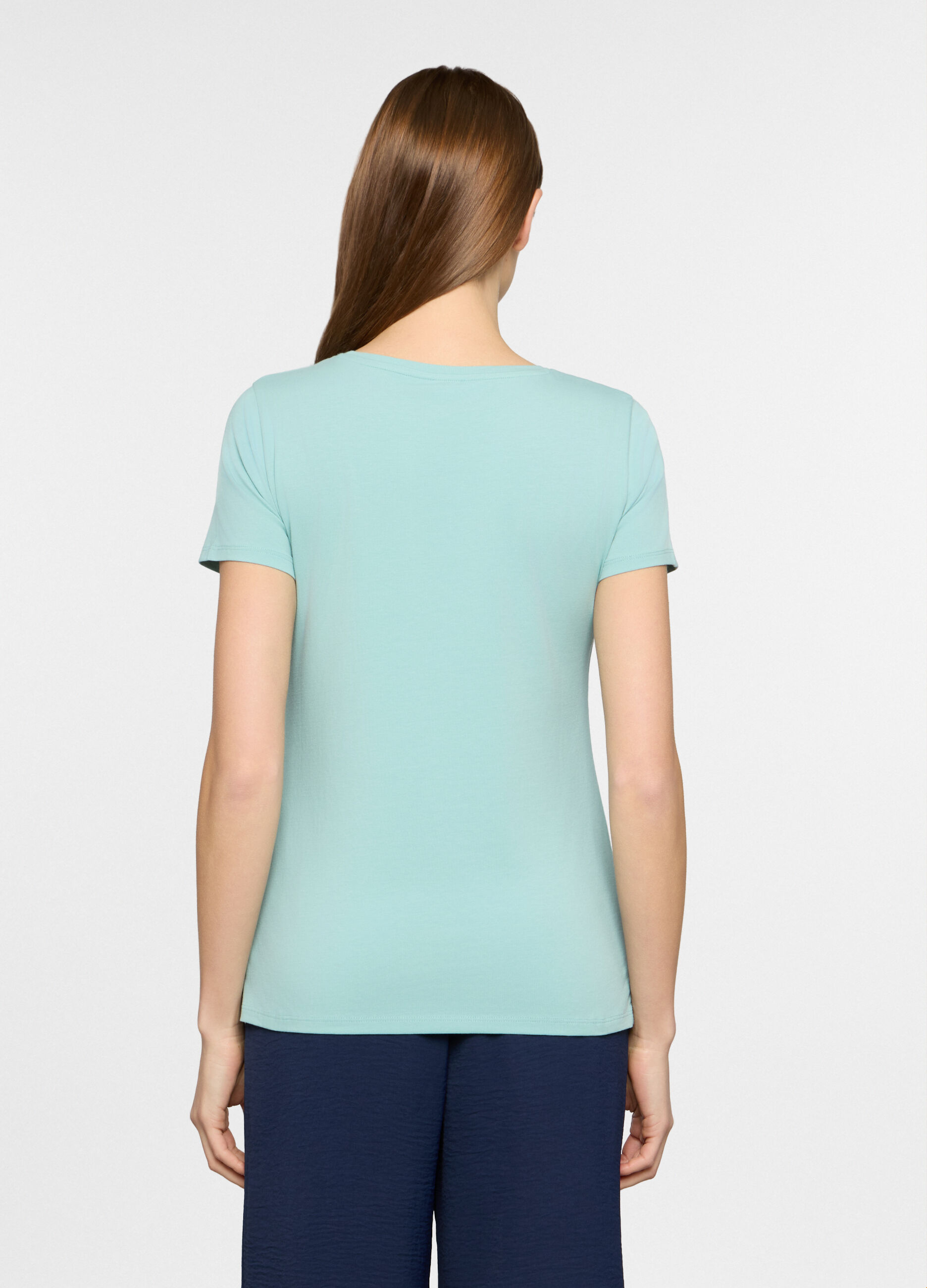 T-shirt girocollo stretch donna_1