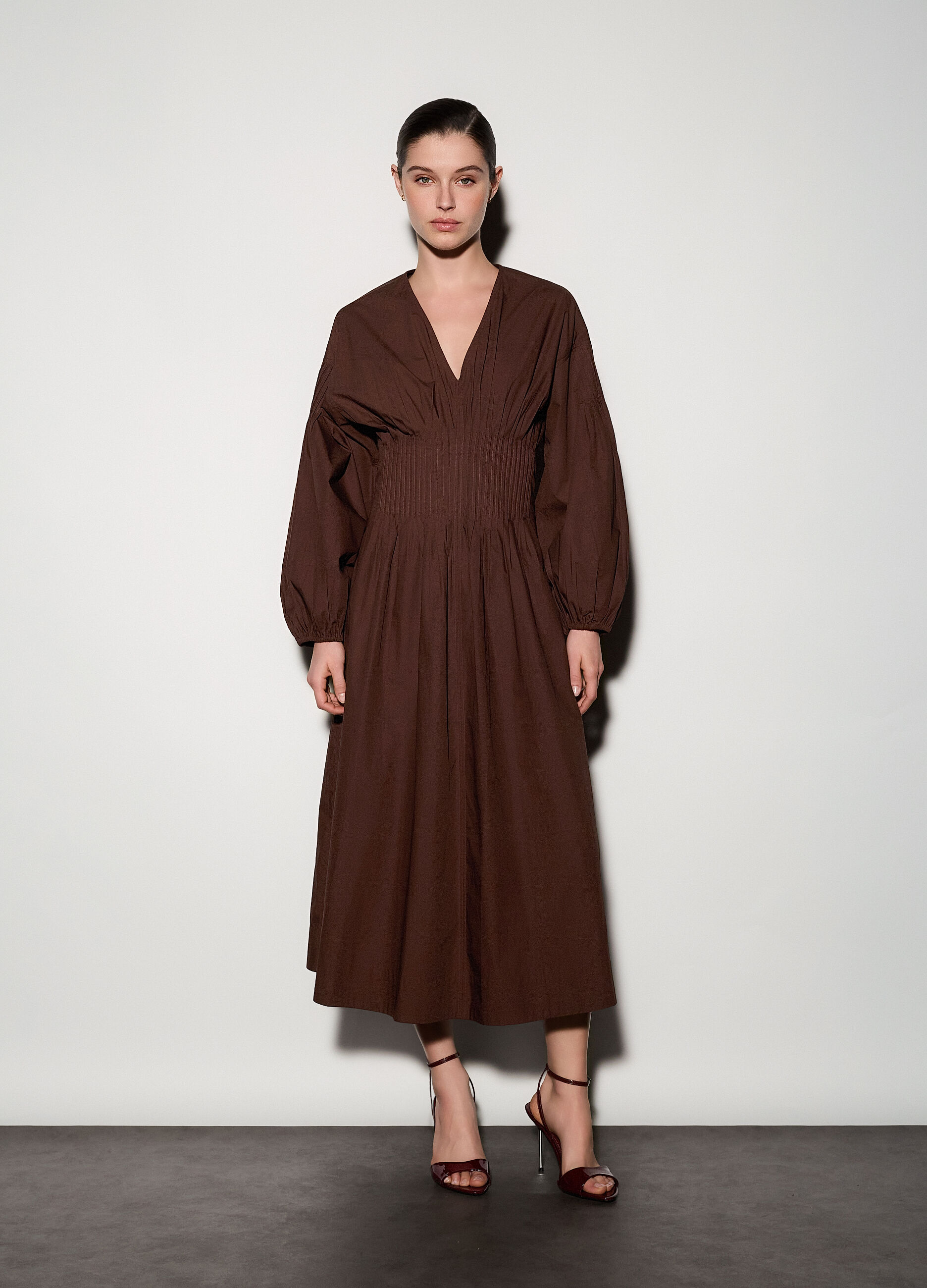 Abito lungo in popeline donna_0