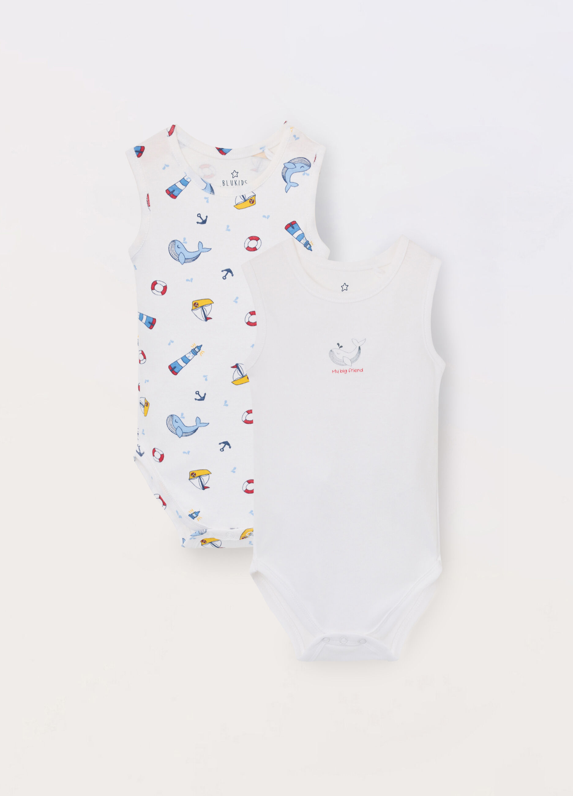 Pack 2 body in puro cotone neonato_0