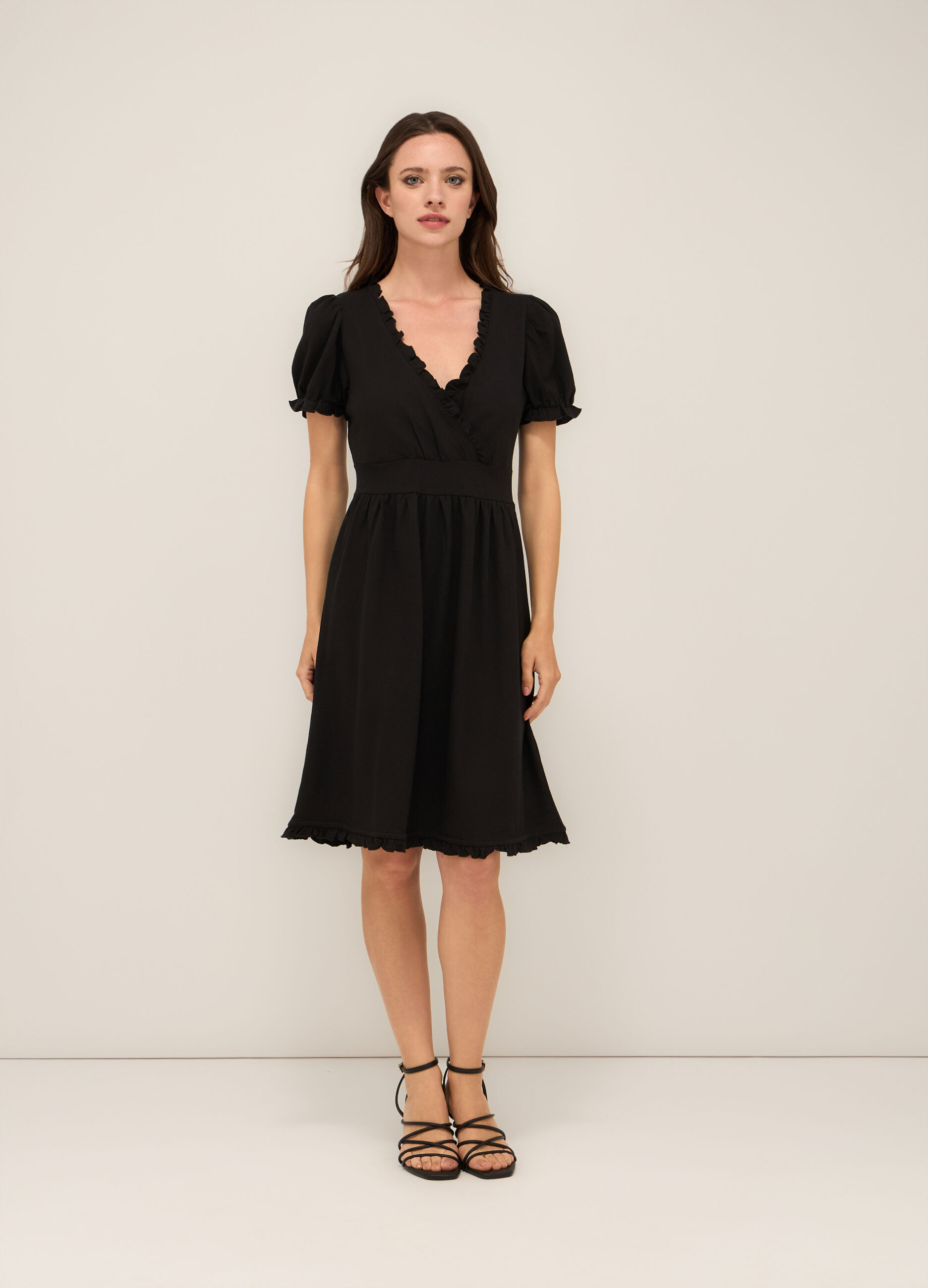 Abito corto in cotone stretch piqué donna_0