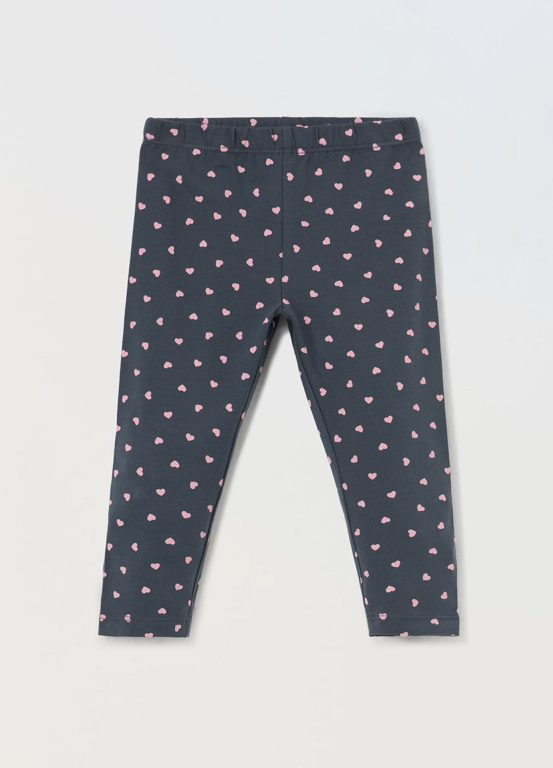 Leggings in jersey di cotone stretch neonata_0