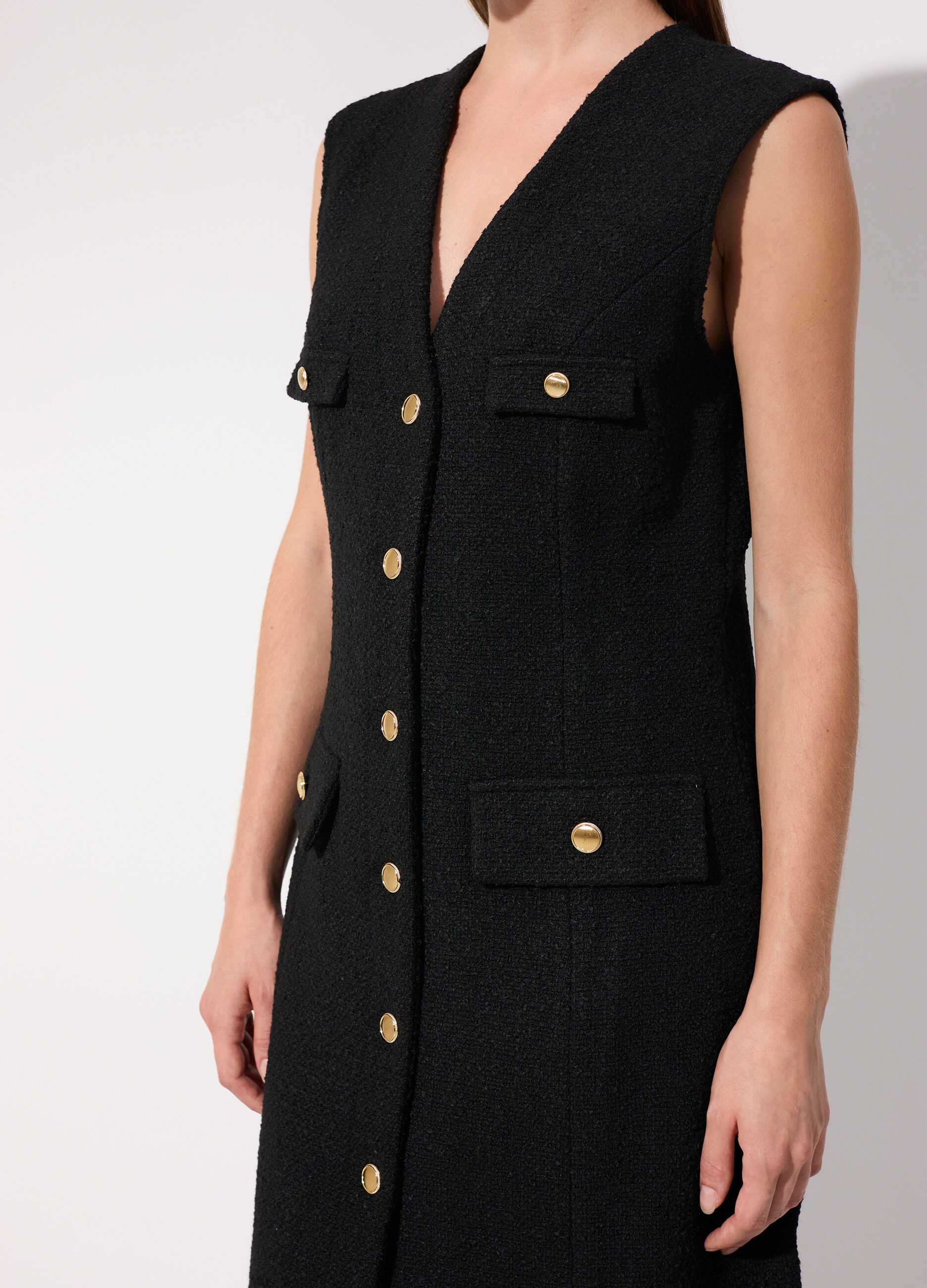 Vestito bouclé corto smanicato donna_3