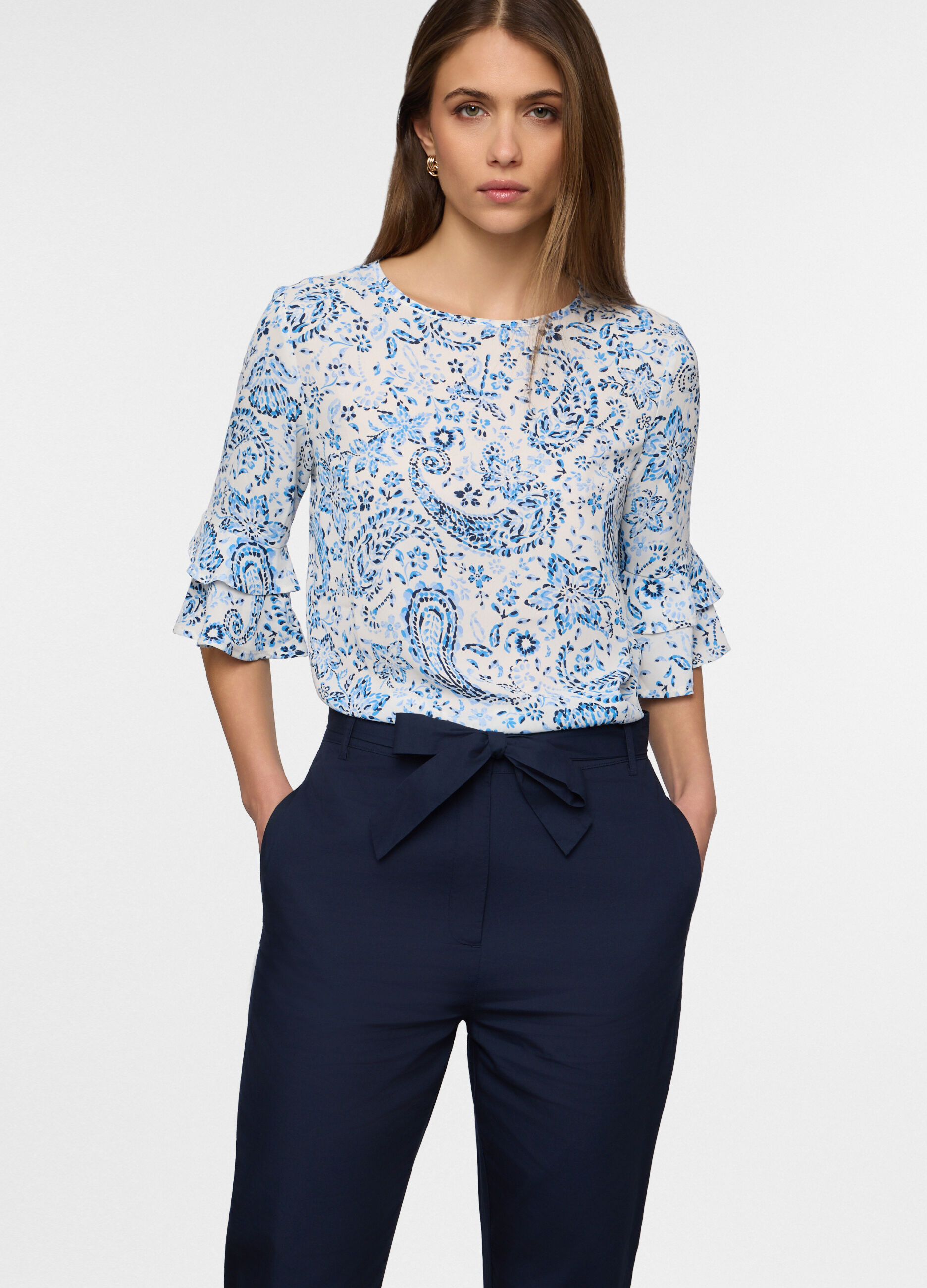 Blusa crepe regular fit donna_0