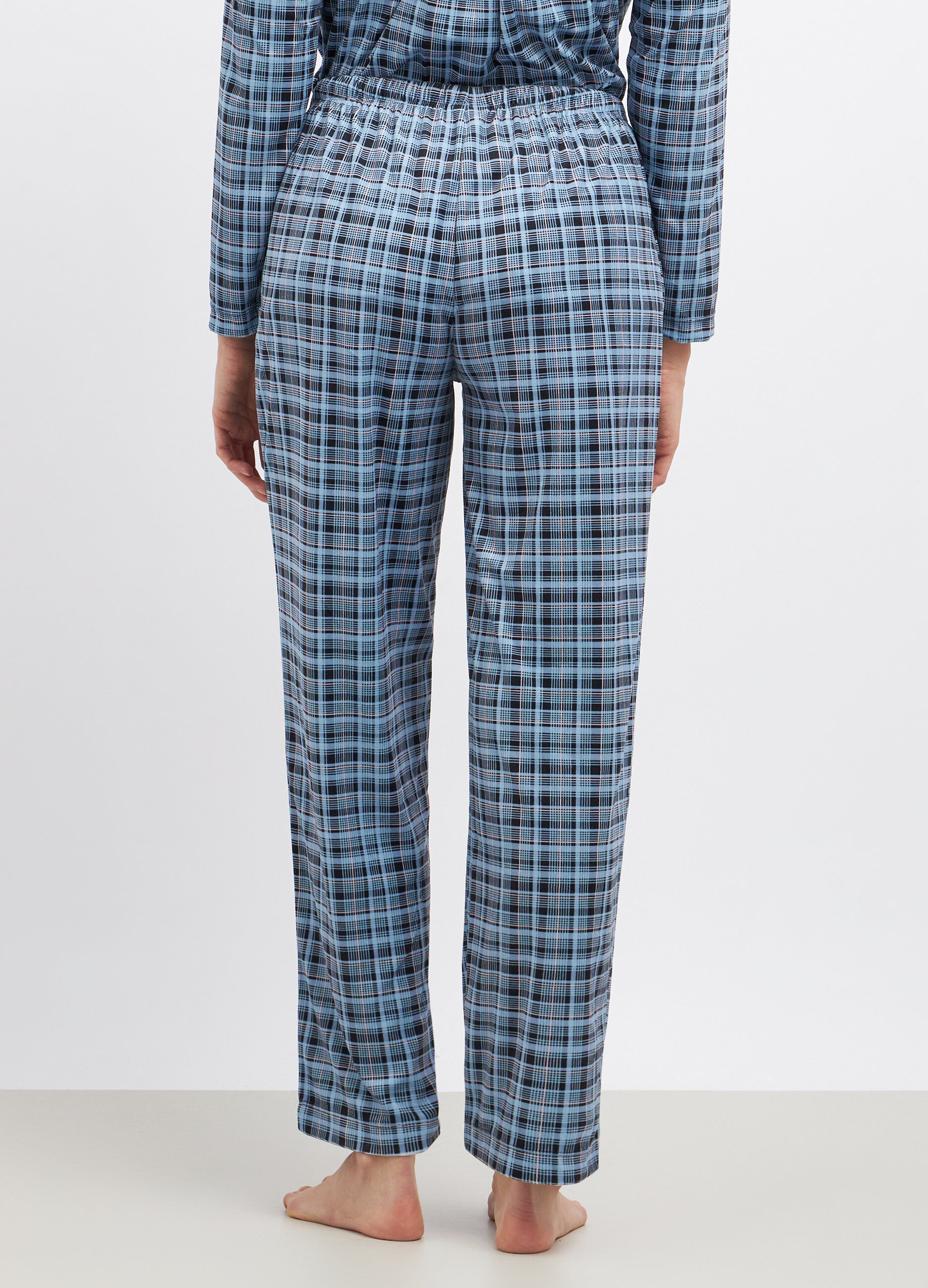 Pantaloni lunghi pigiama a quadri donna_1