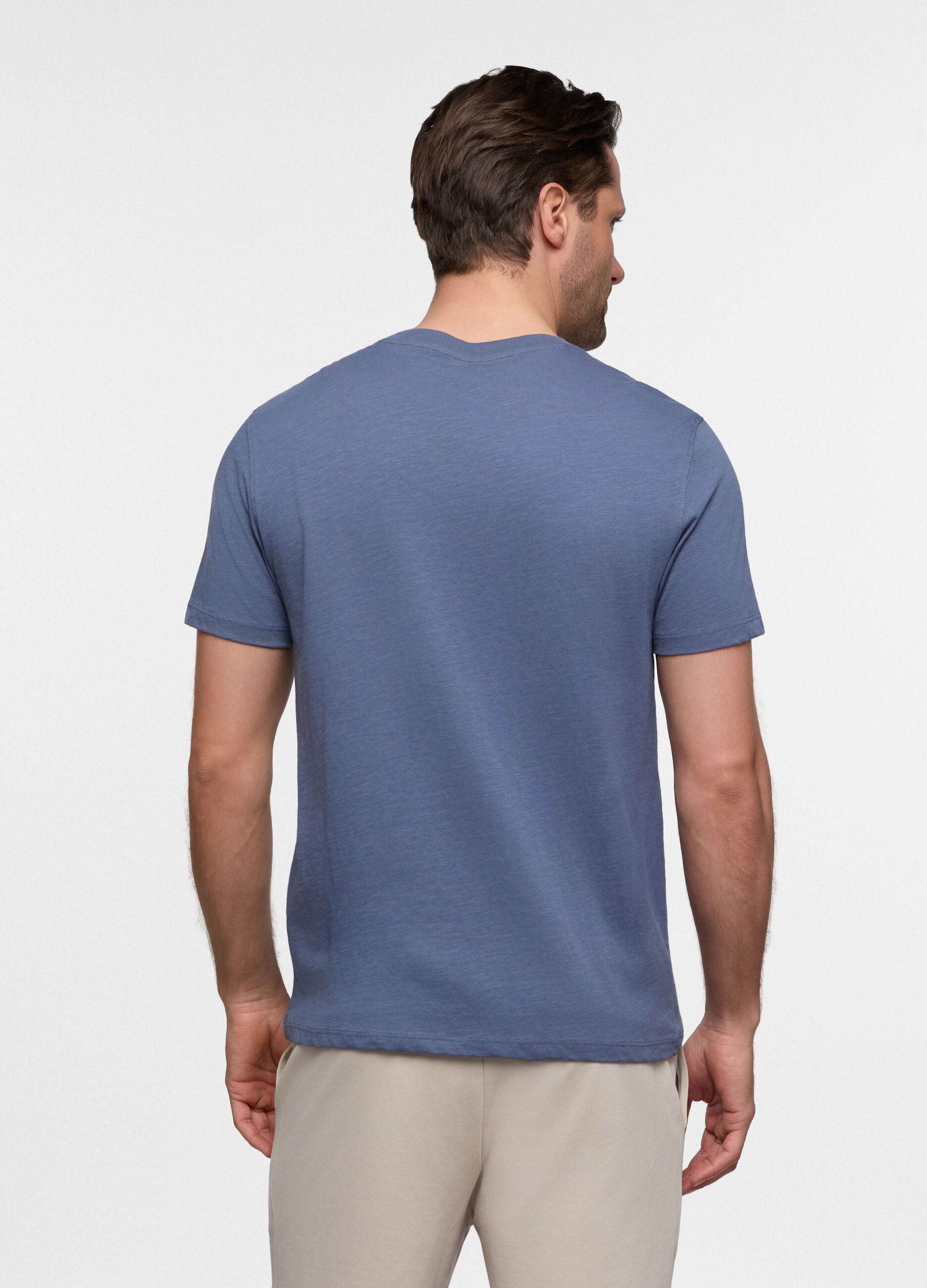 T-shirt in cotone fiammato uomo