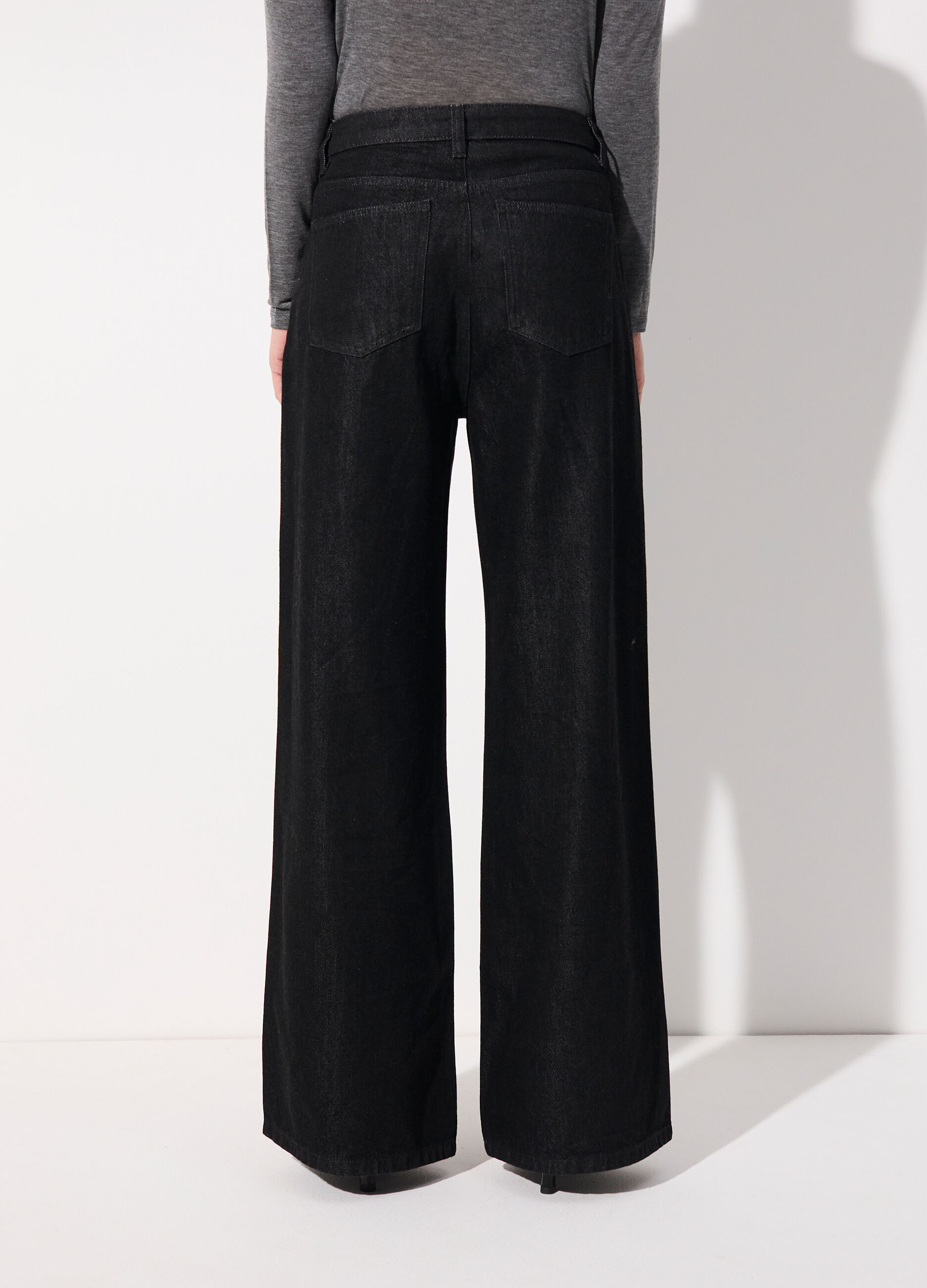 Denim wide leg in cotone misto lyocell donna_2