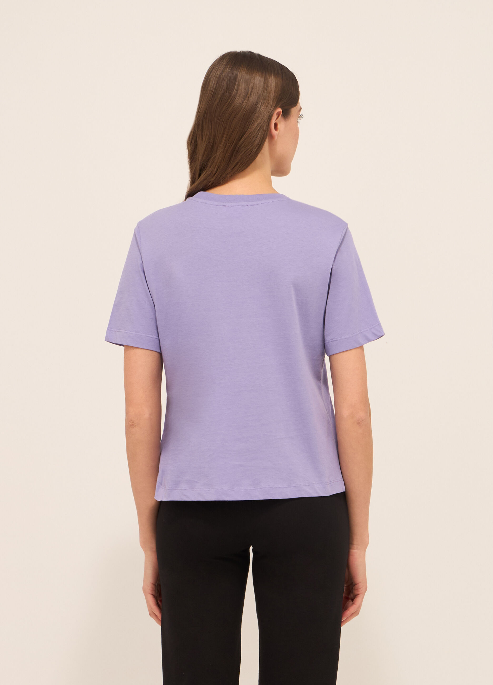 T-shirt in jersey di puro cotone donna_1
