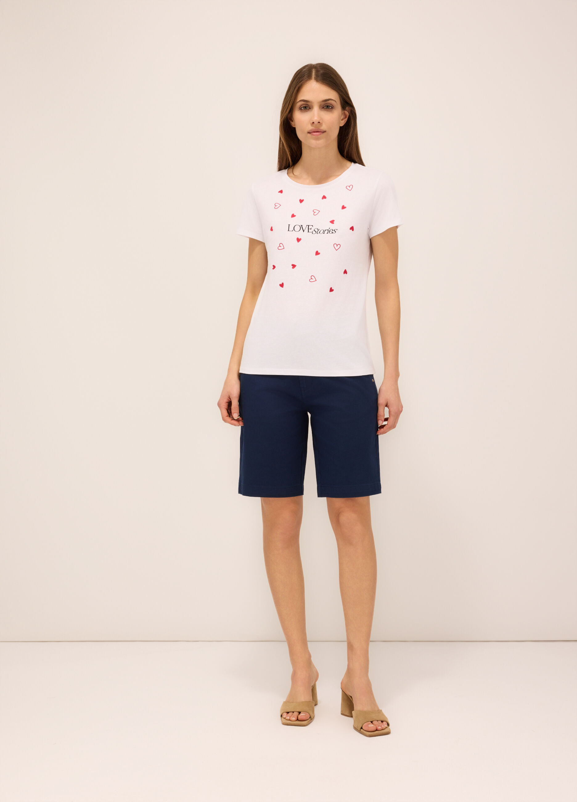 Shorts in twill di cotone stretch donna_0