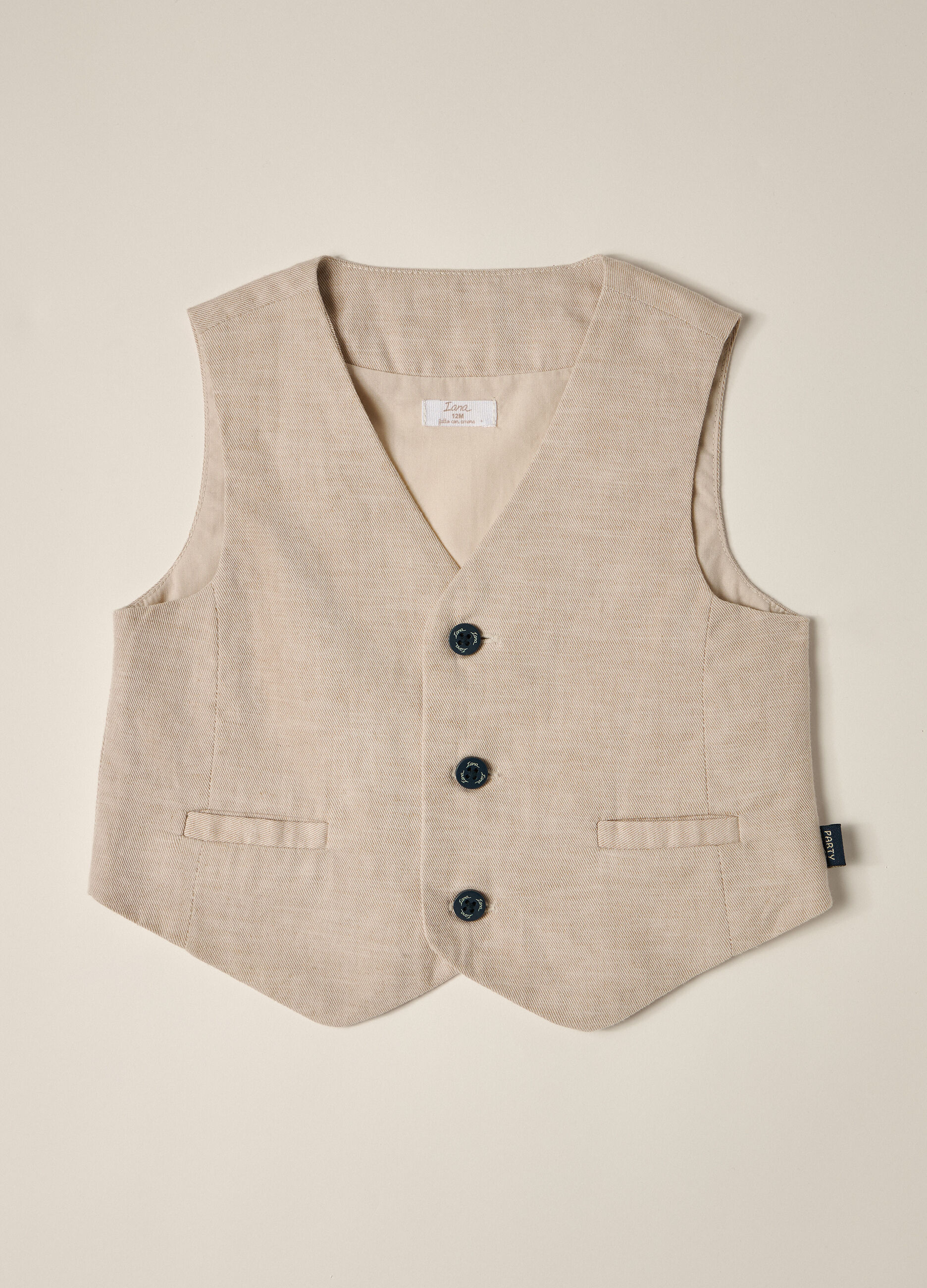Gilet IANA in misto lino neonato_0
