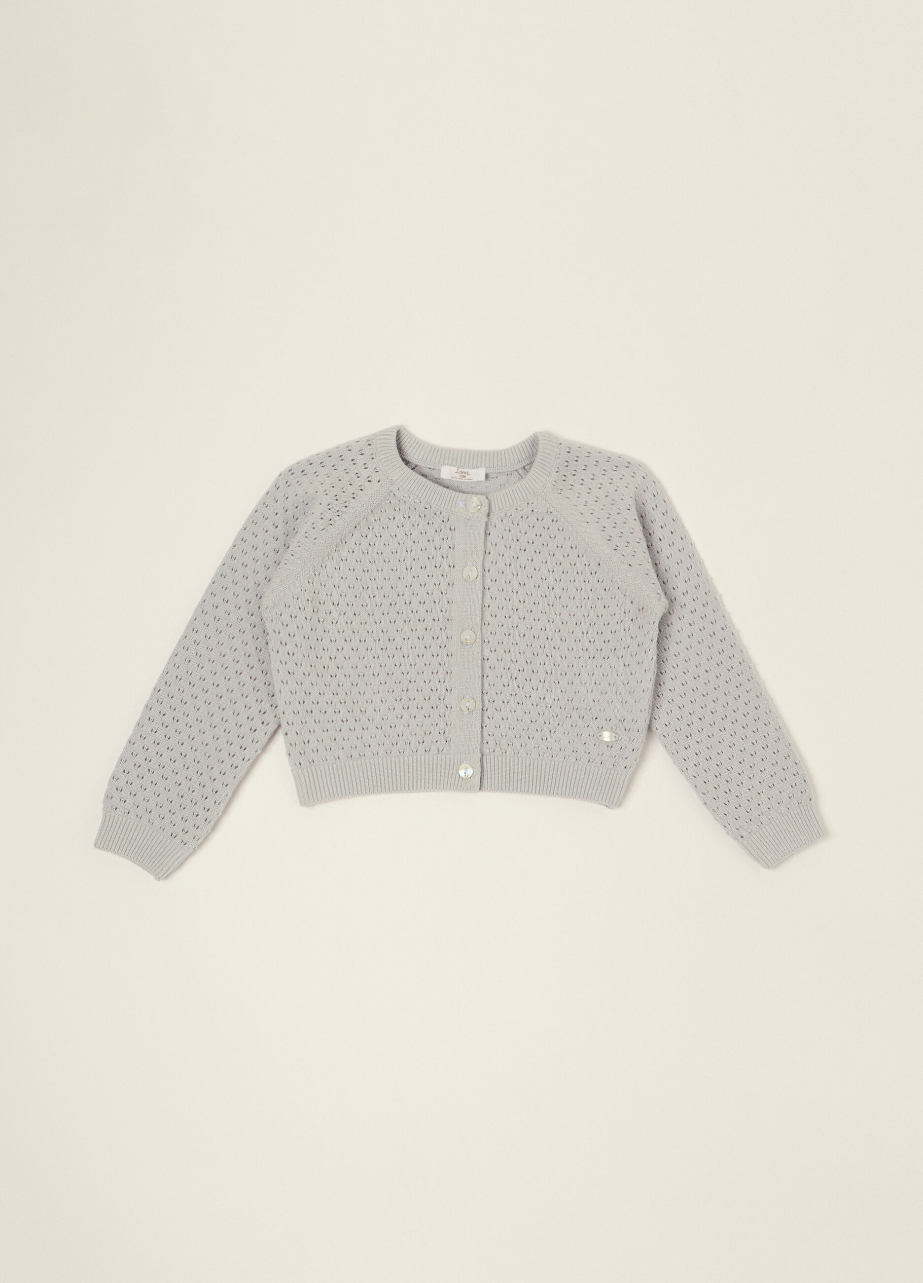 Cardigan grigio in puro cotone_0