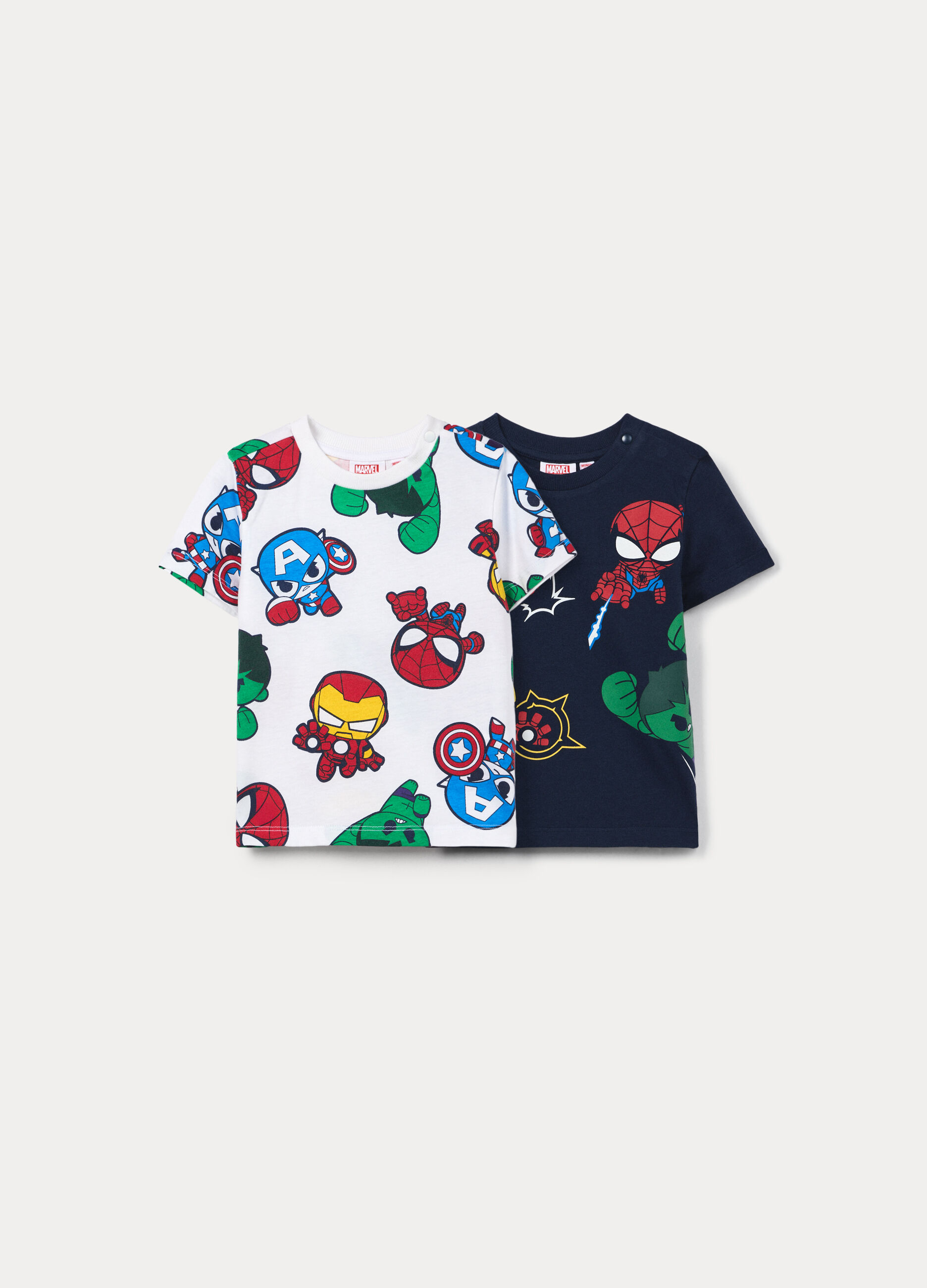 Pack 2 t-shirt Marvel in jersey di puro cotone bimbo_0