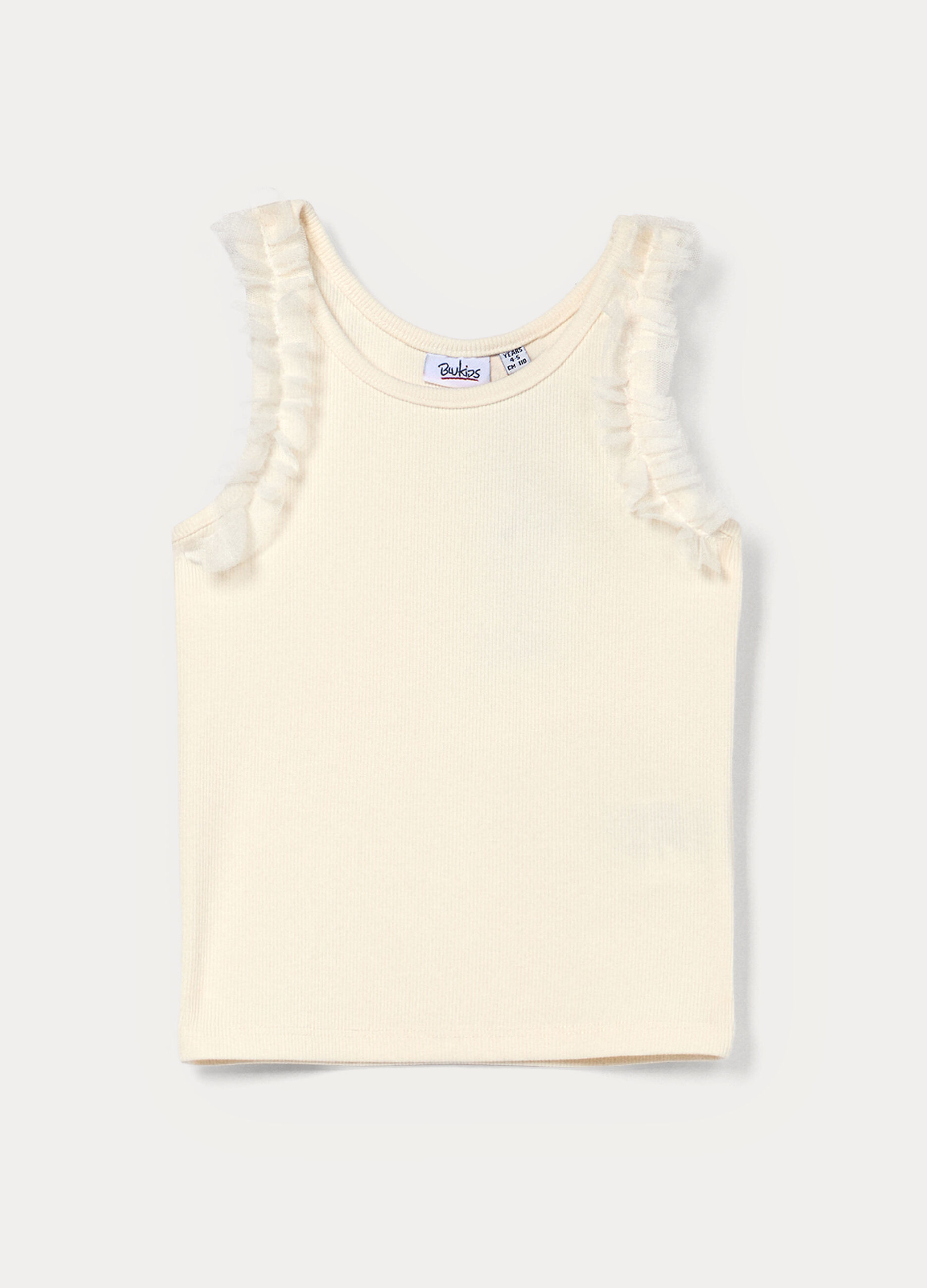 Canotta in costina di cotone stretch bambina_0