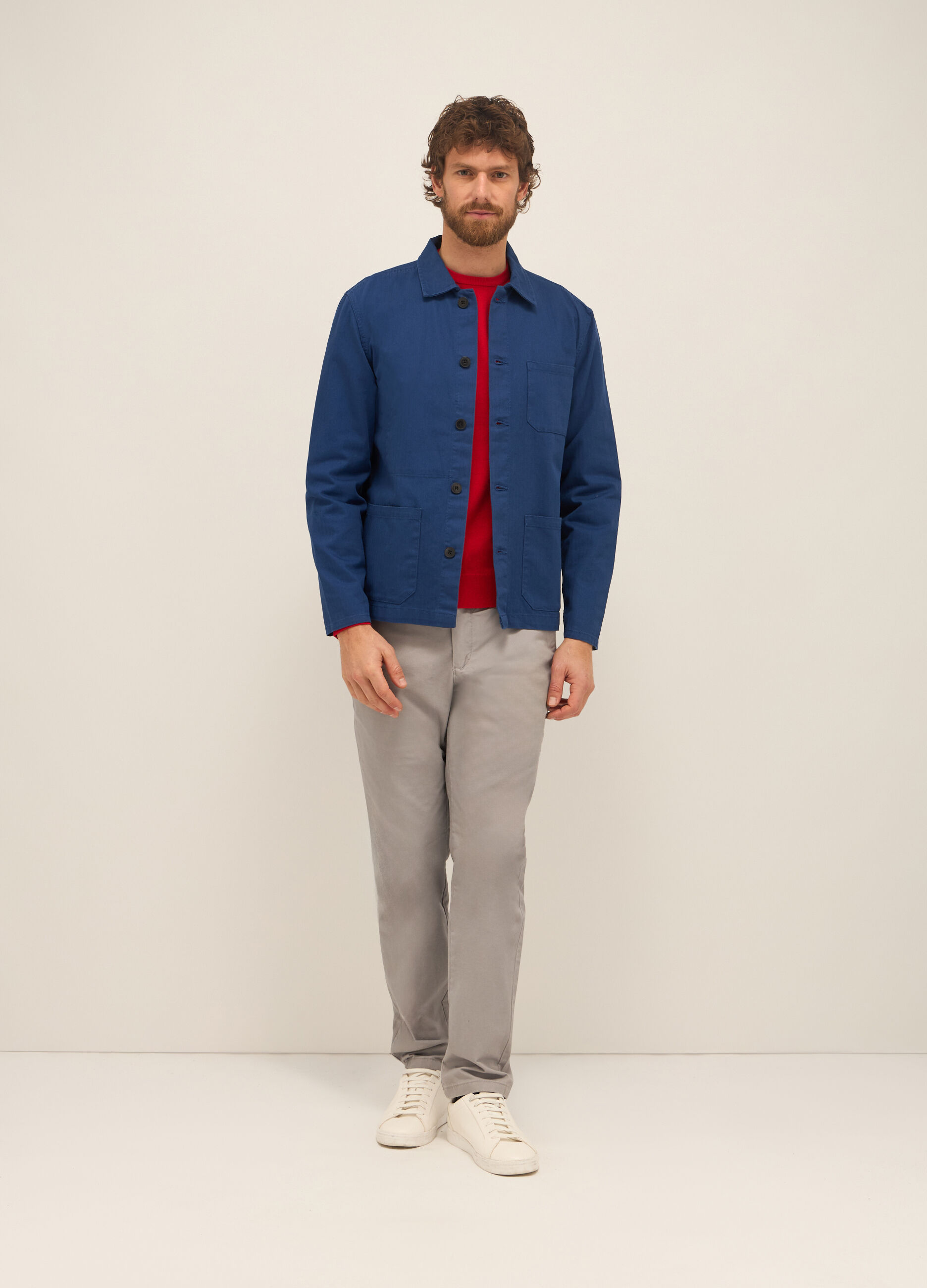 Camicia chore jacket in puro cotone uomo_0