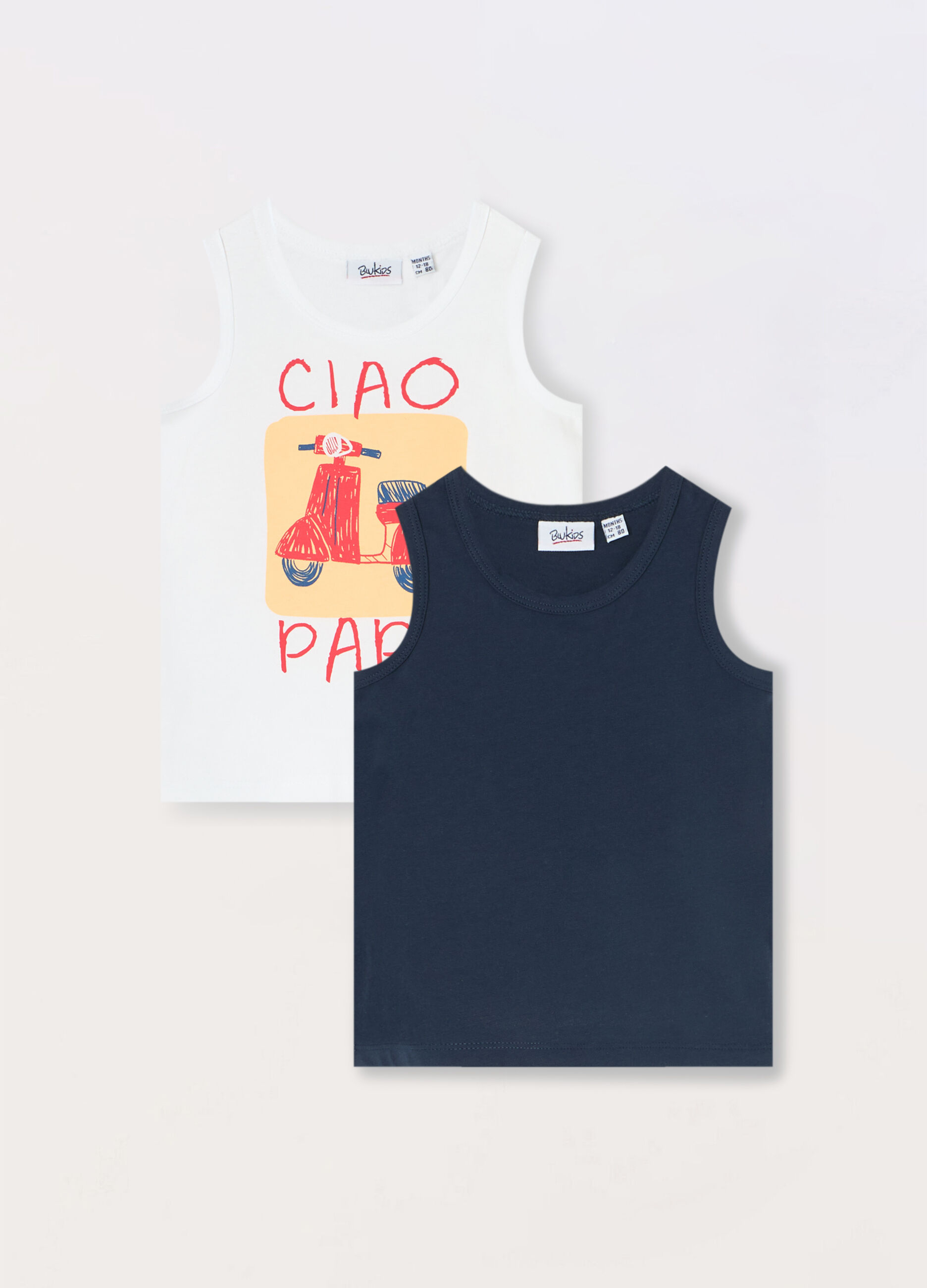 Pack 2 canotte in jersey di puro cotone neonato_0
