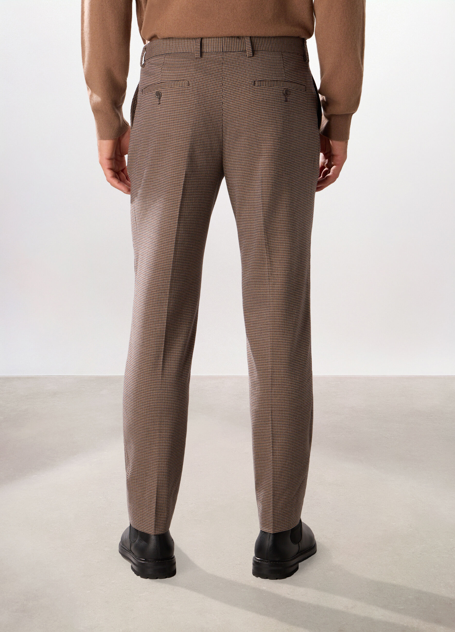Pantalone slim con micromotivo uomo_1