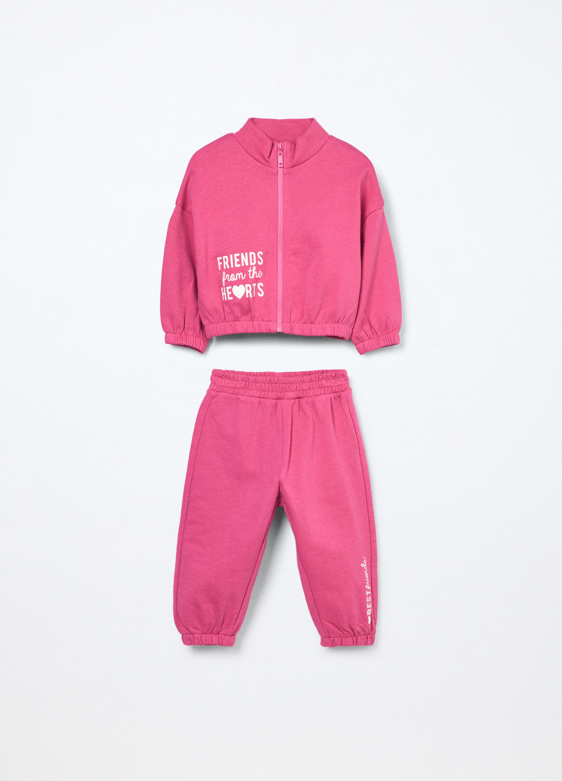 Jogging set in french terry di puro cotone neonata_0