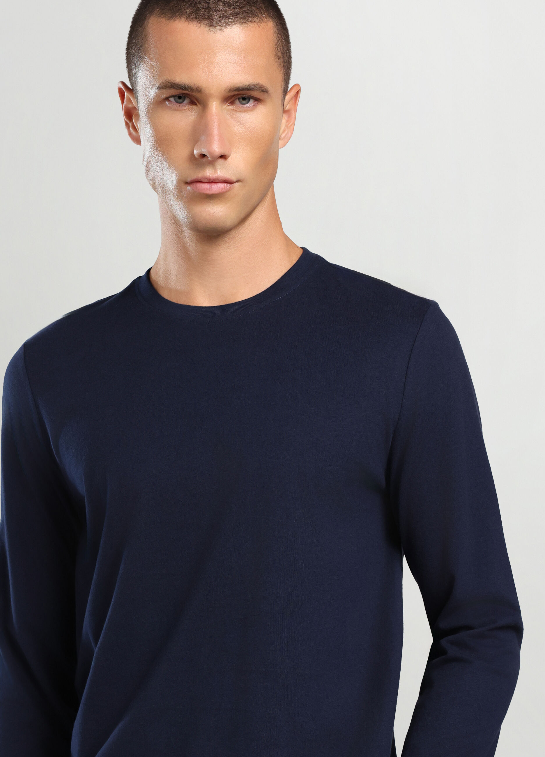 Maglietta a maniche lunghe in puro cotone uomo_2