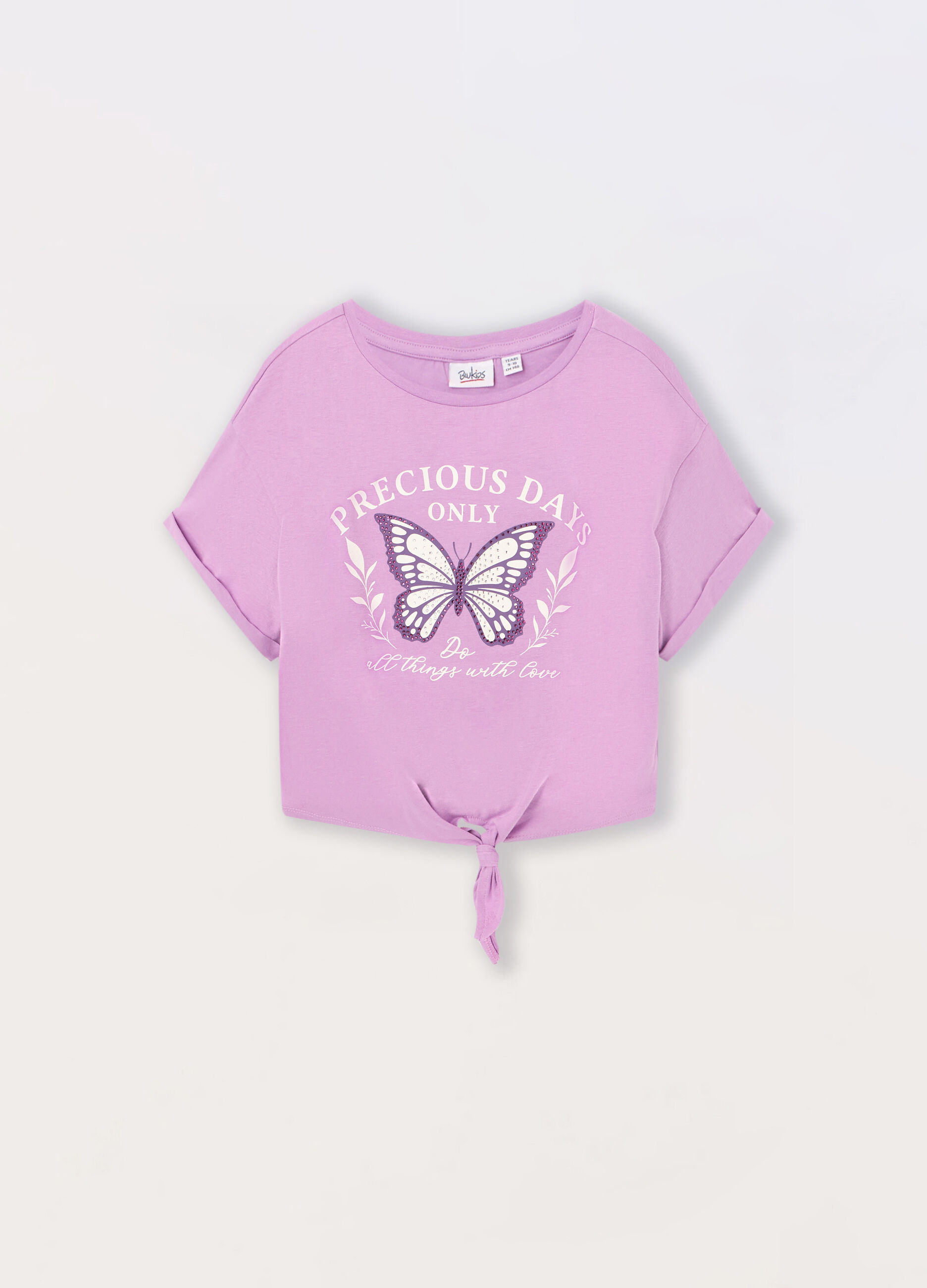 T-shirt in jersey di cotone stretch ragazza_0