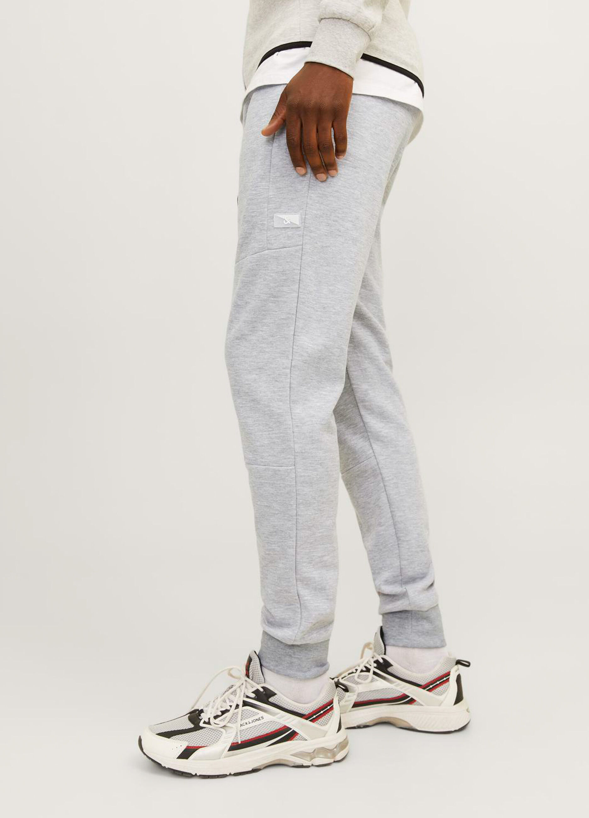 Jogger slim fit in cotone mélange uomo_4