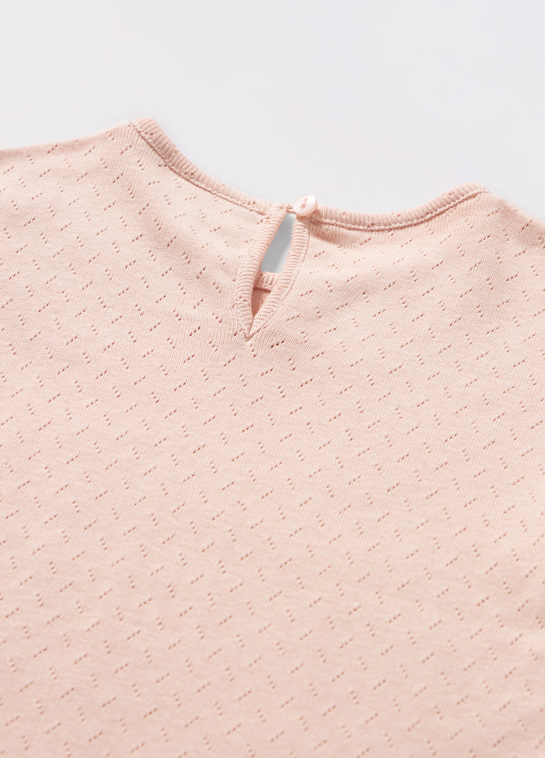 T-shirt in puro cotone pointelle neonata_1