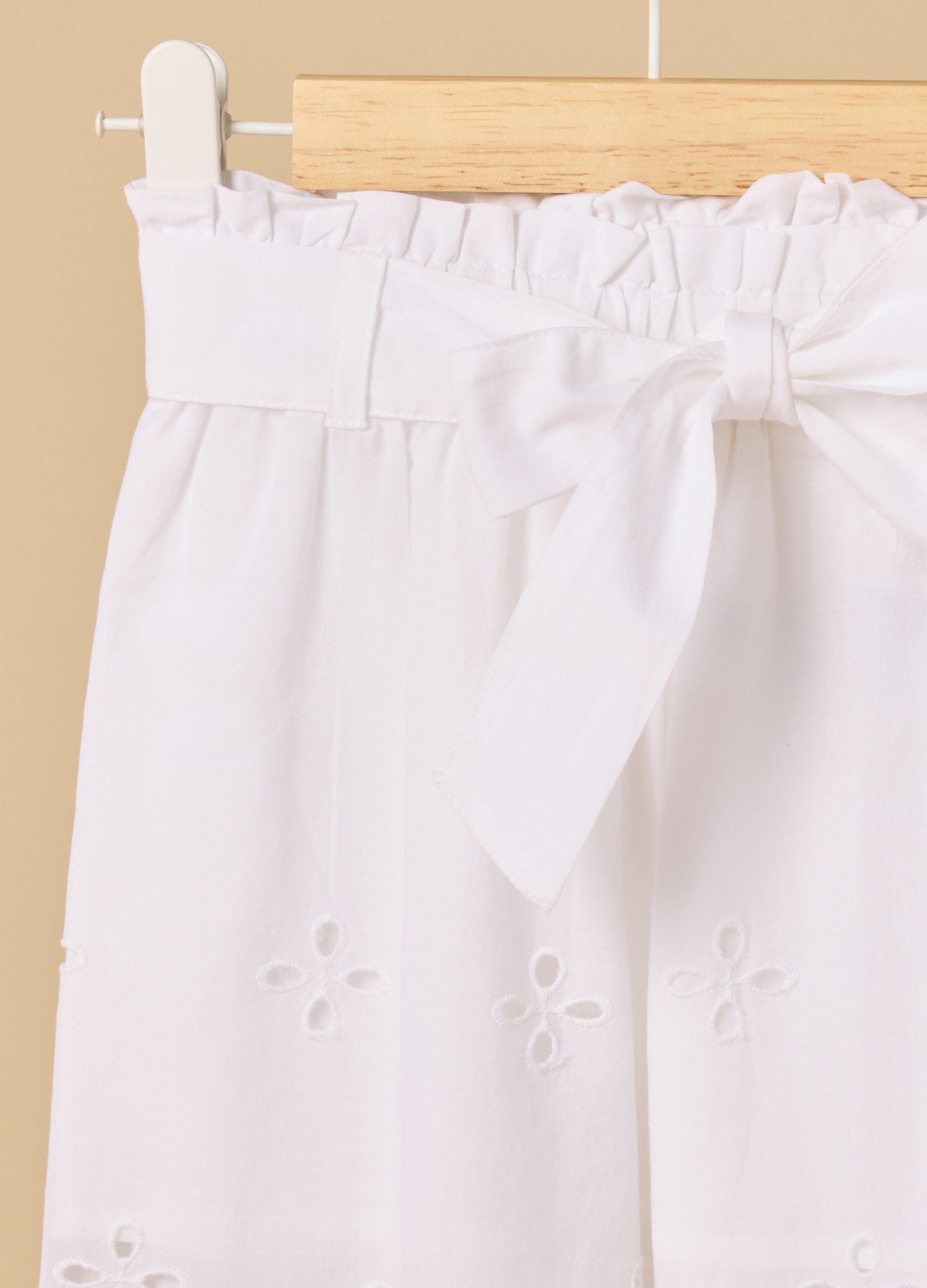 Pantaloni palazzo IANA in puro cotone sangallo bambina