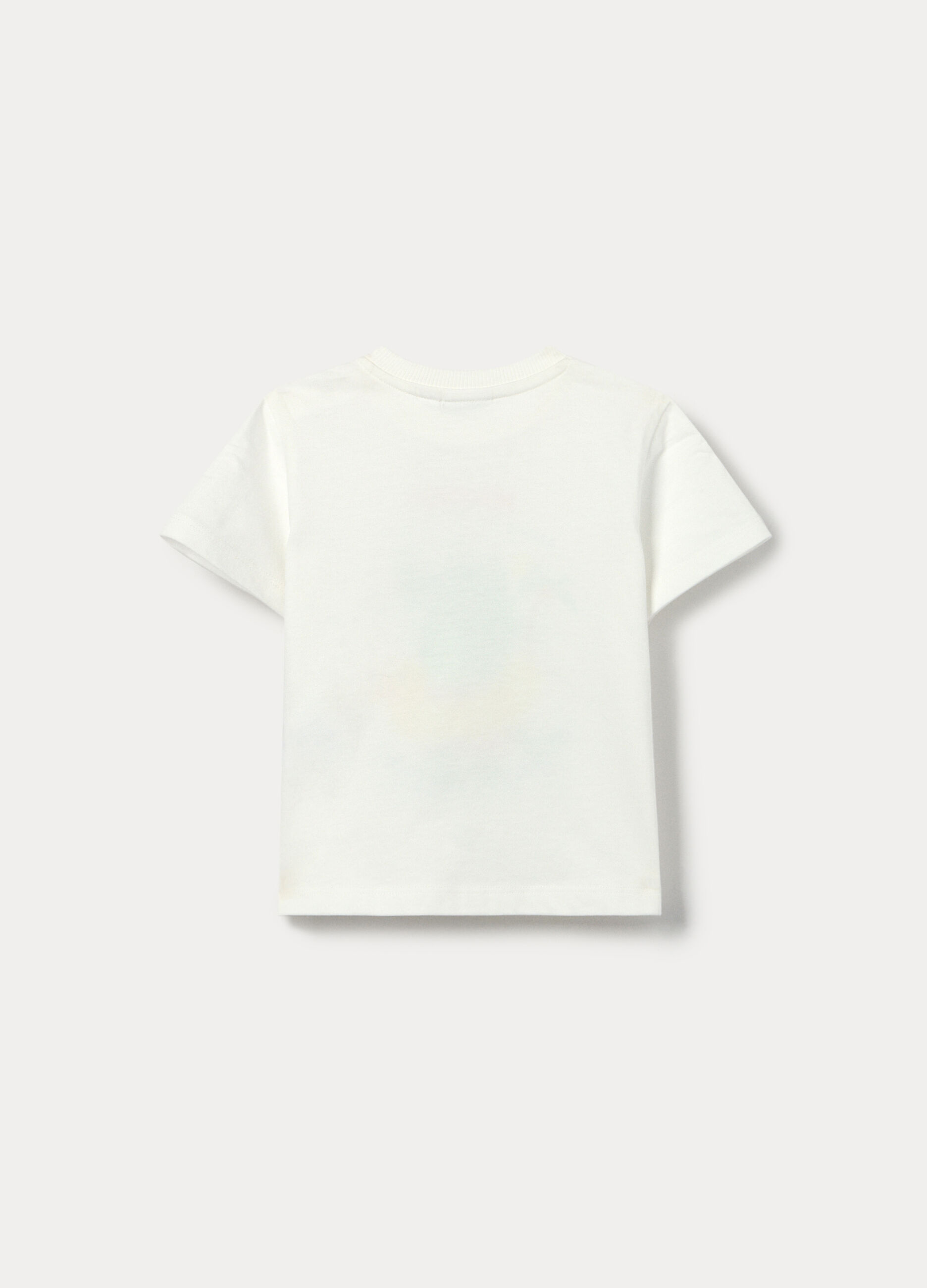 T-shirt girocollo in jersey di cotone stretch bimbo_1