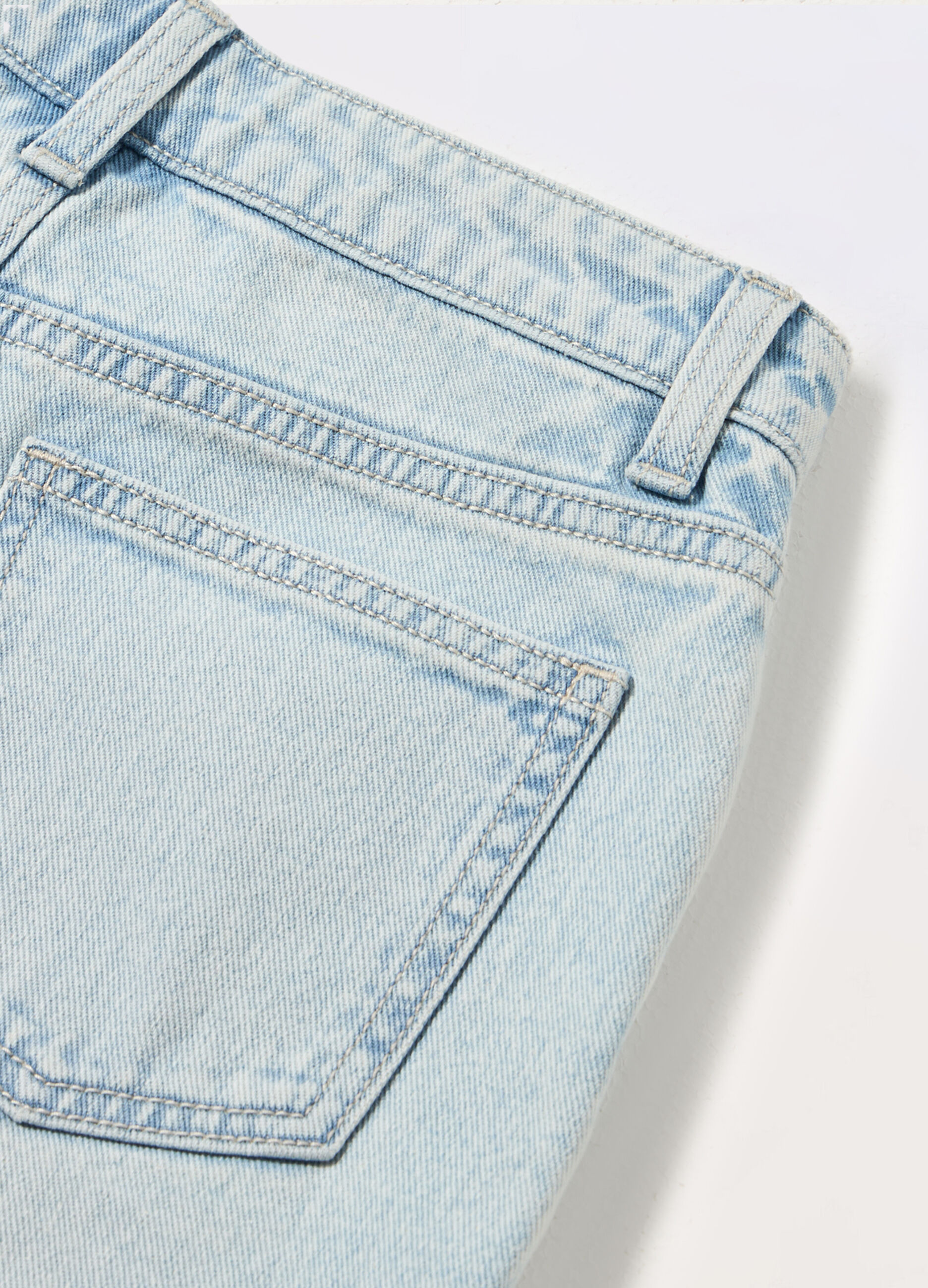 Shorts in denim di puro cotone ragazza_1