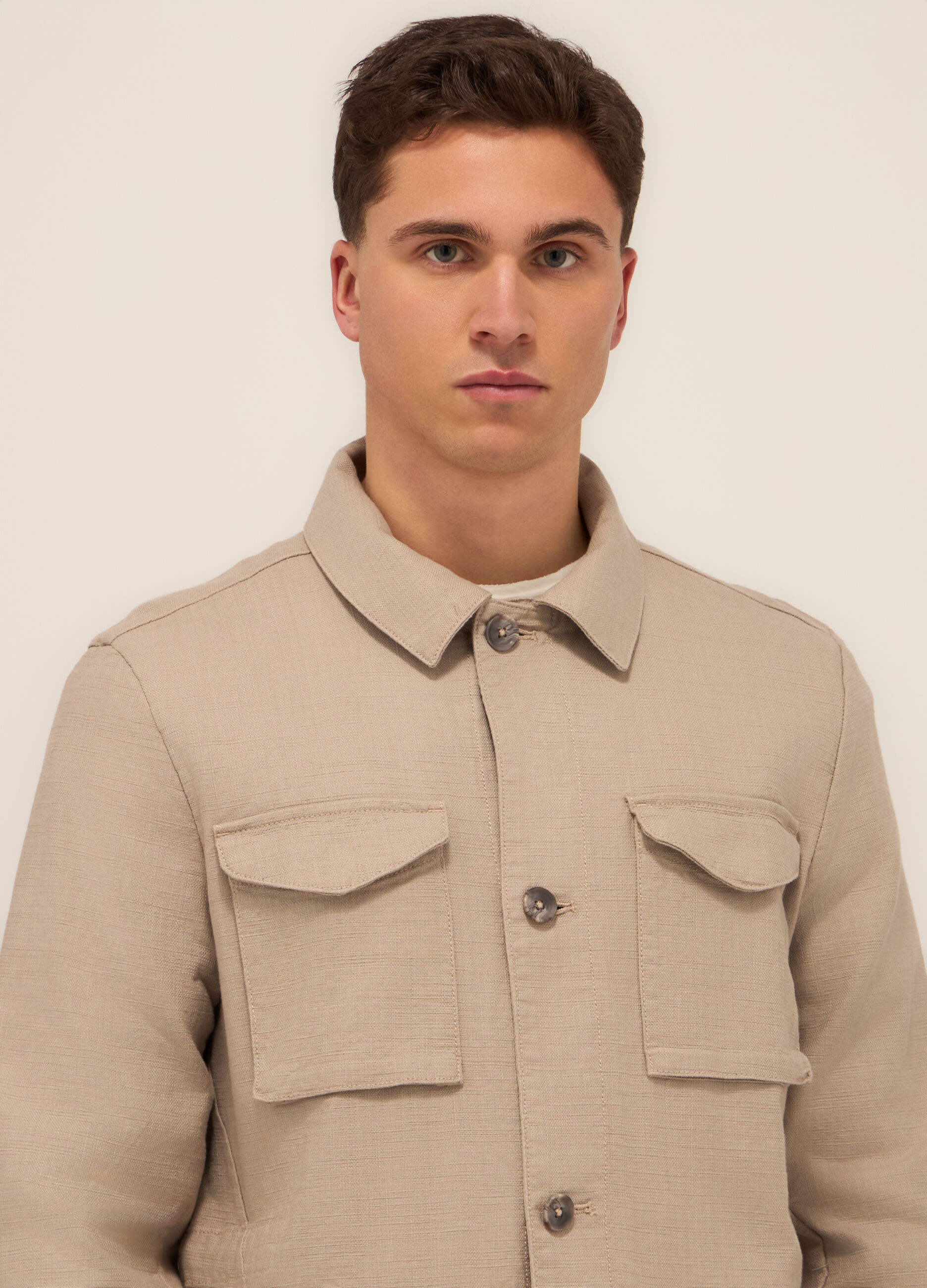 Field jacket in tela di cotone uomo_2