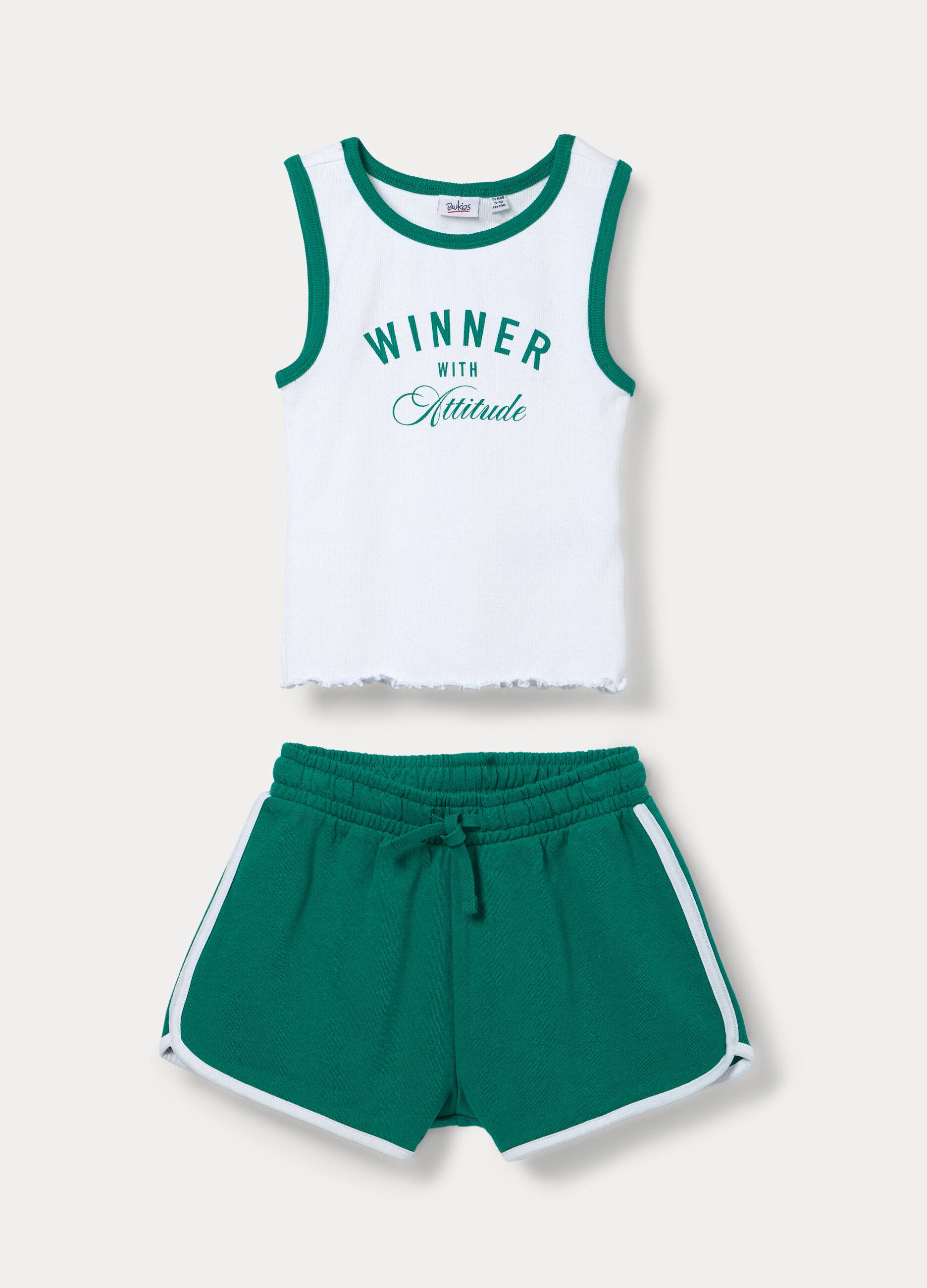 Jogging set fitted in cotone stretch ragazza_0