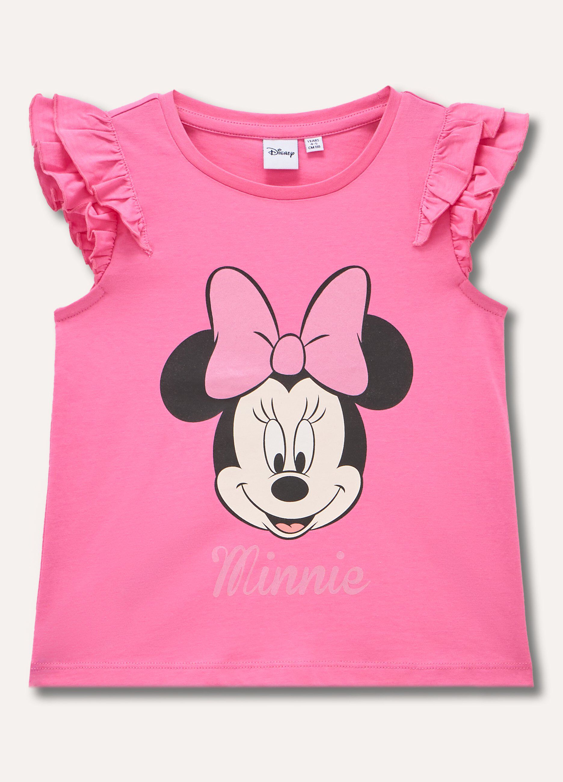 T-shirt Minnie in puro cotone con rouches bambina_0