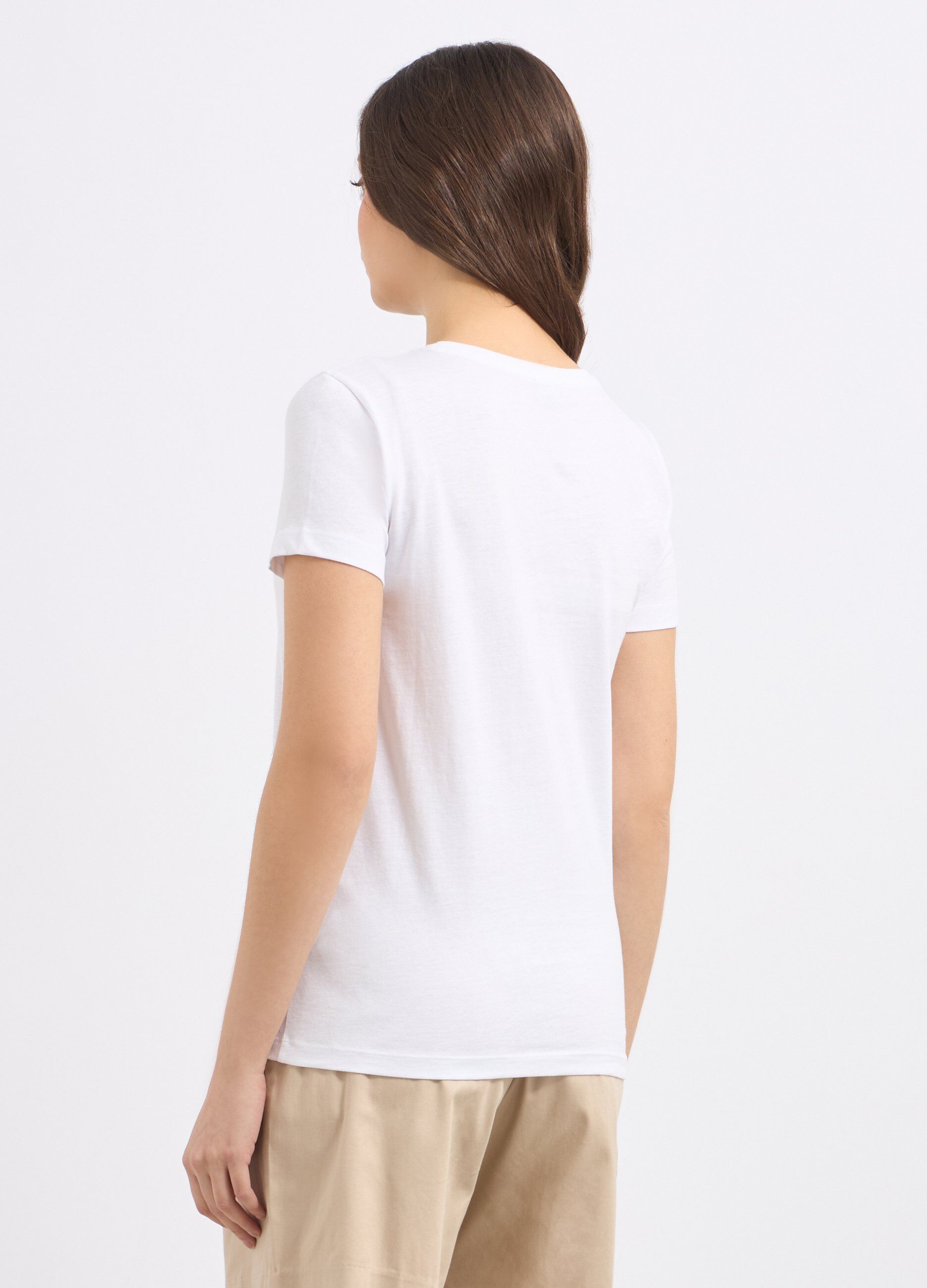 T-shirt in puro cotone con applicazioni donna
