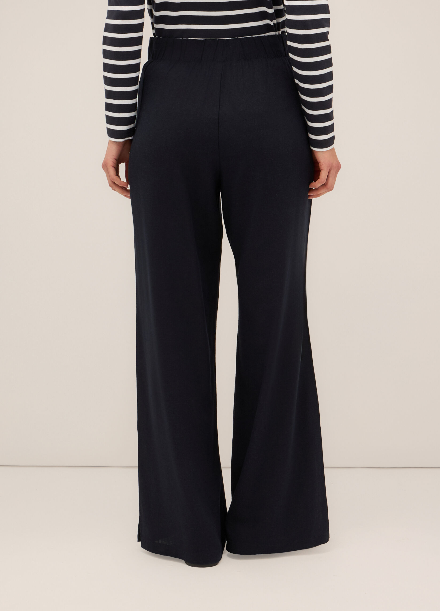 Pantaloni palazzo misto lino donna_1