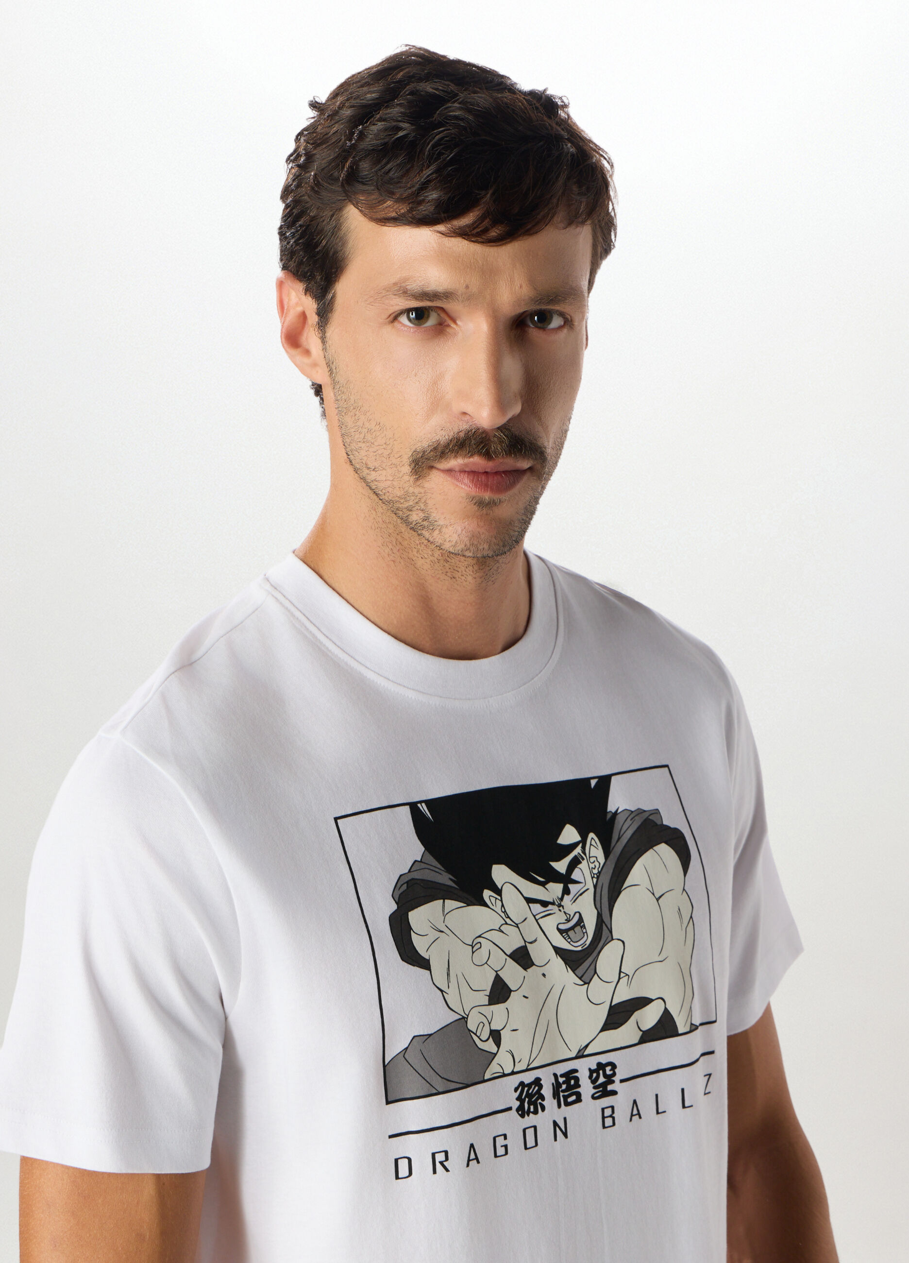 T-shirt girocollo con stampa Dragon Ball in cotone uomo_2