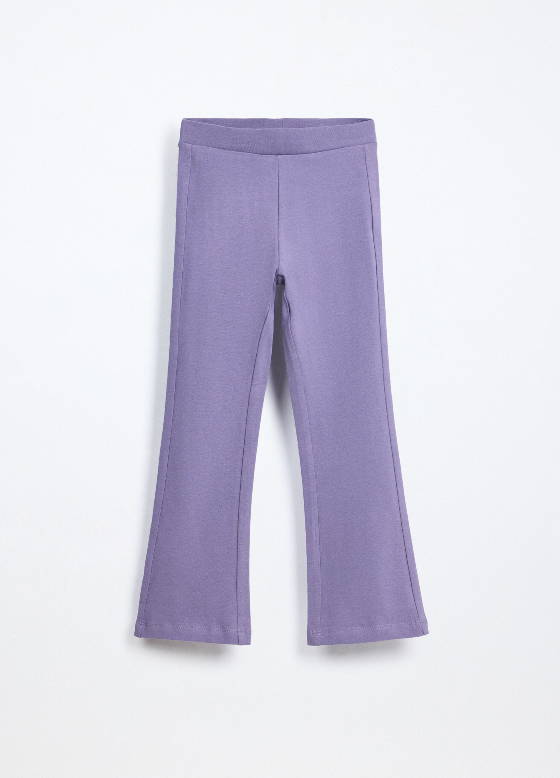 Leggings flare fit in jersey di cotone stretch bambina_0